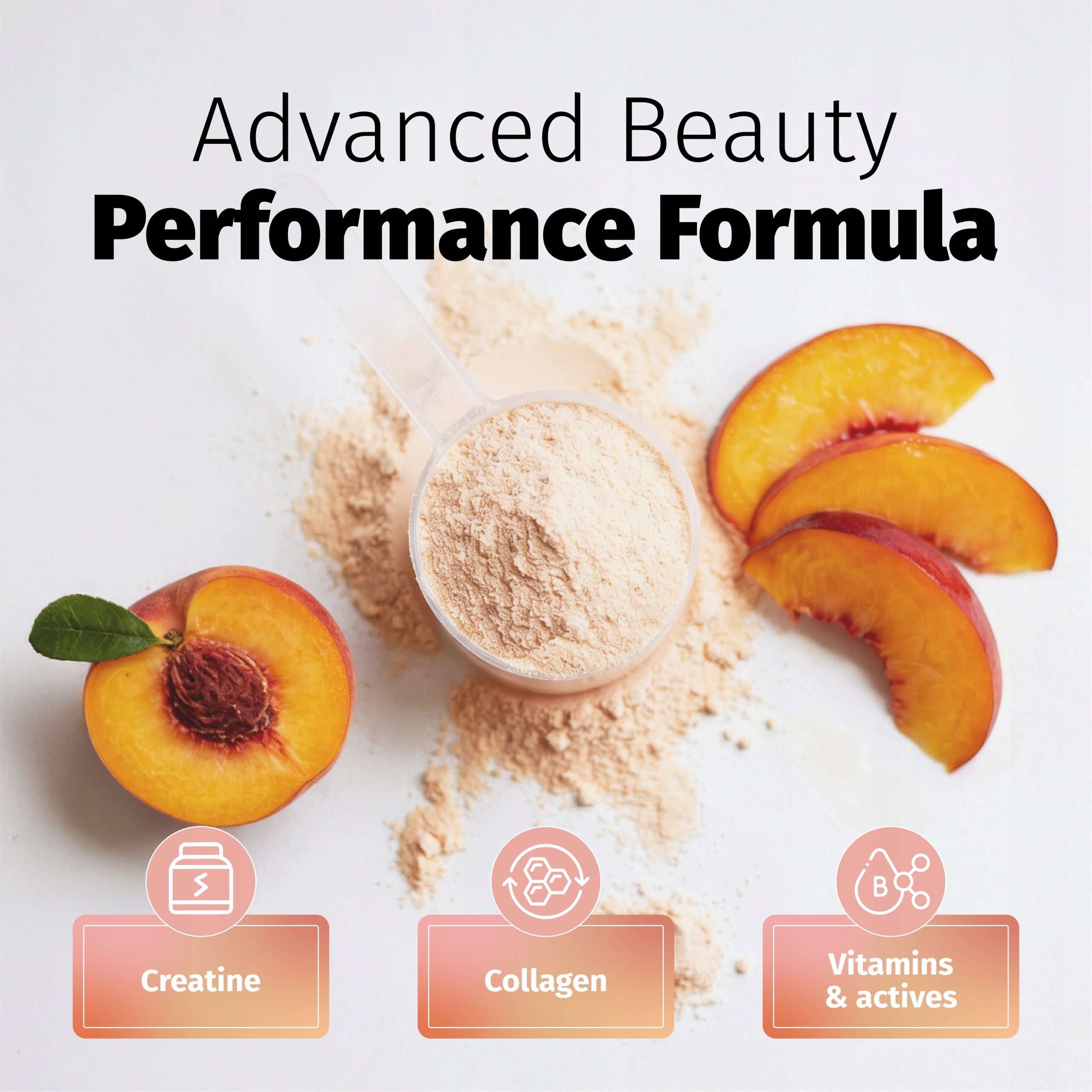 Beauty Creatine - Creatine, Collagen, Biotin and Vitamins, 300g - Peach Packaging status original