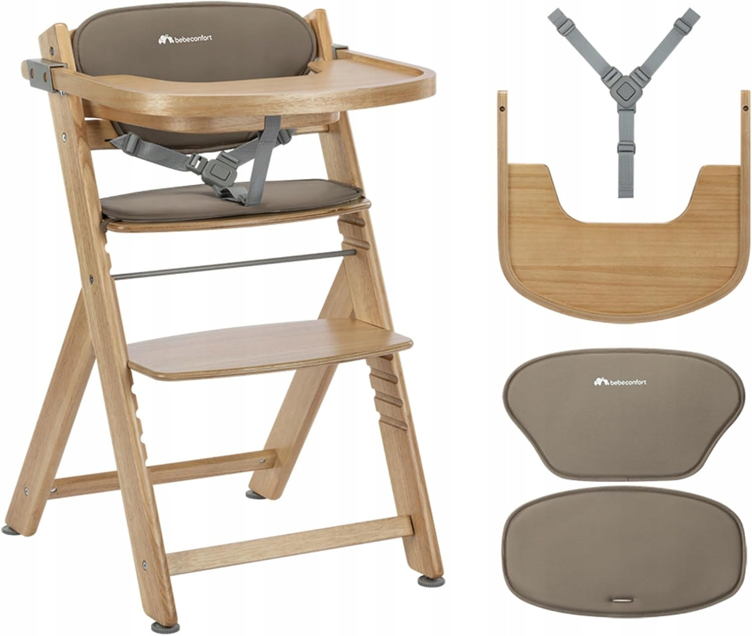 Bebeconfort Timba stolička rastúca Natural Wood s podložkou