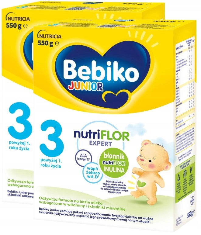 Bebiko Junior 3 Nutriflor Expert 3+ formula based on milk 2 x 550 g