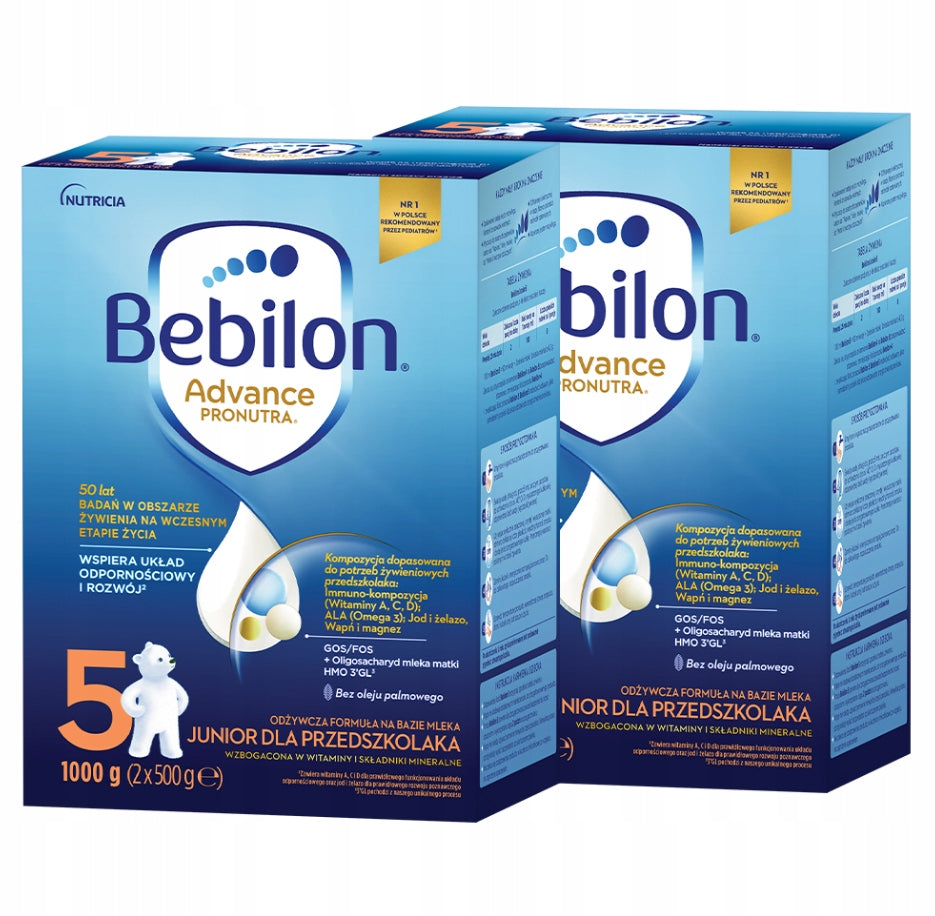 Bebilon 5 Advance Pronutra Junior nutritional formula 1000g x 2 pack.