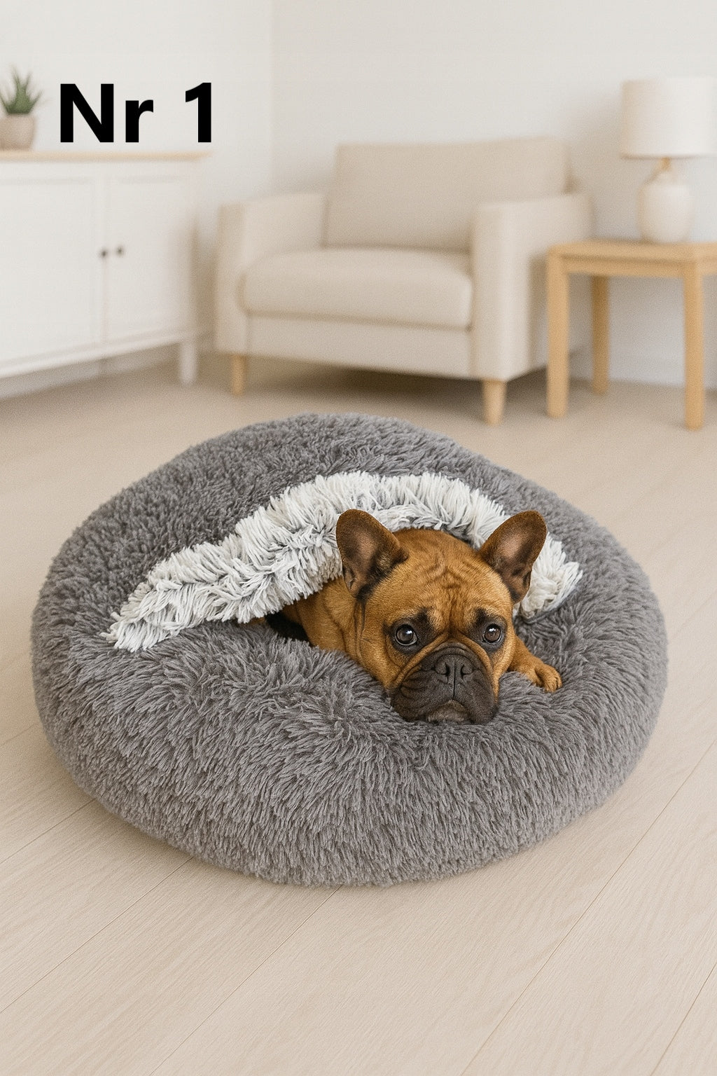 Bed Cloud Mink for Dog and Cat 65 Shaggy Removable Cover Grey Color gray