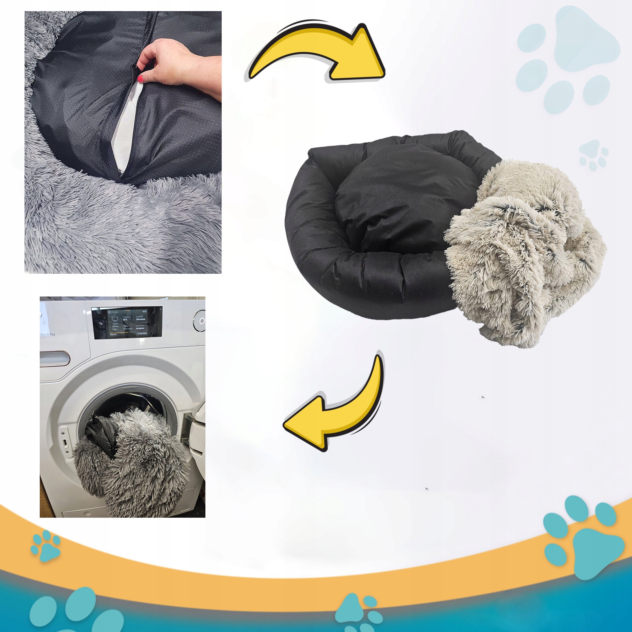 Bed Cloud for dog and cat Shaggy 100 Removable Cover Green Packaging status original