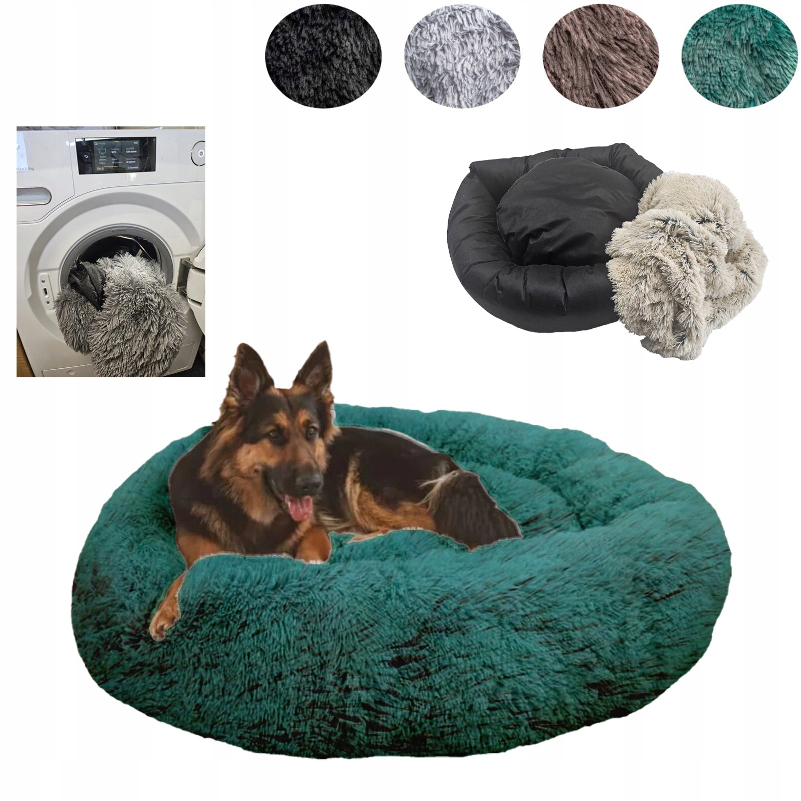 Bed Cloud for dog and cat Shaggy 100 Removable Cover Green
