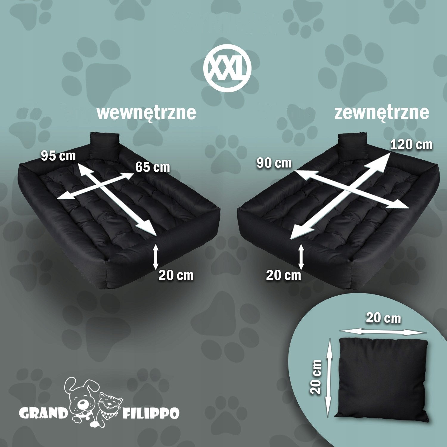 Bed Couch Soft Bed for Dog Waterproof Grey 120x90+Jasiek Trade name Legowisko