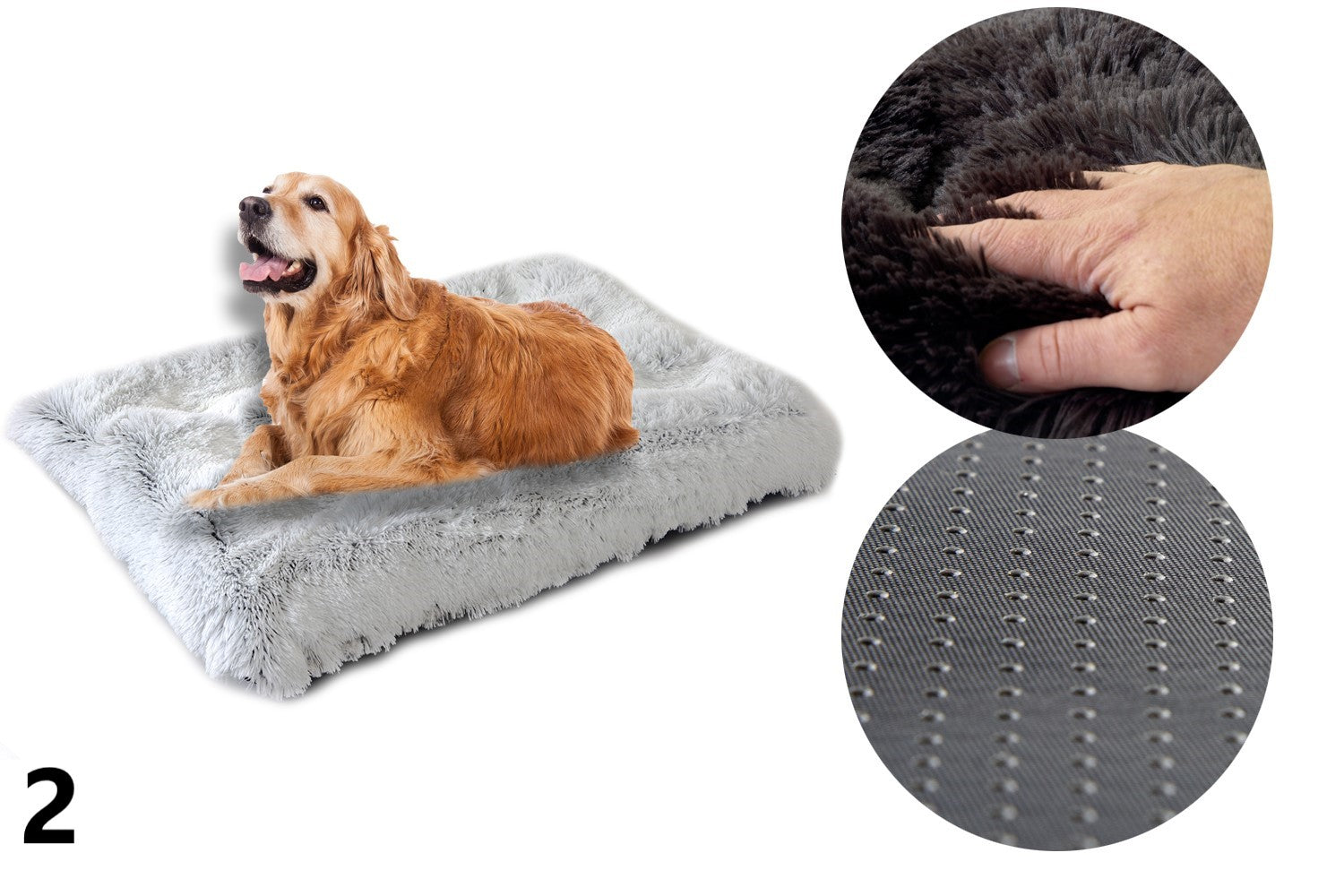 Bed Cushion for dog and cat SHAGGY soft and hairy 100x70 Grey Brand Lagram