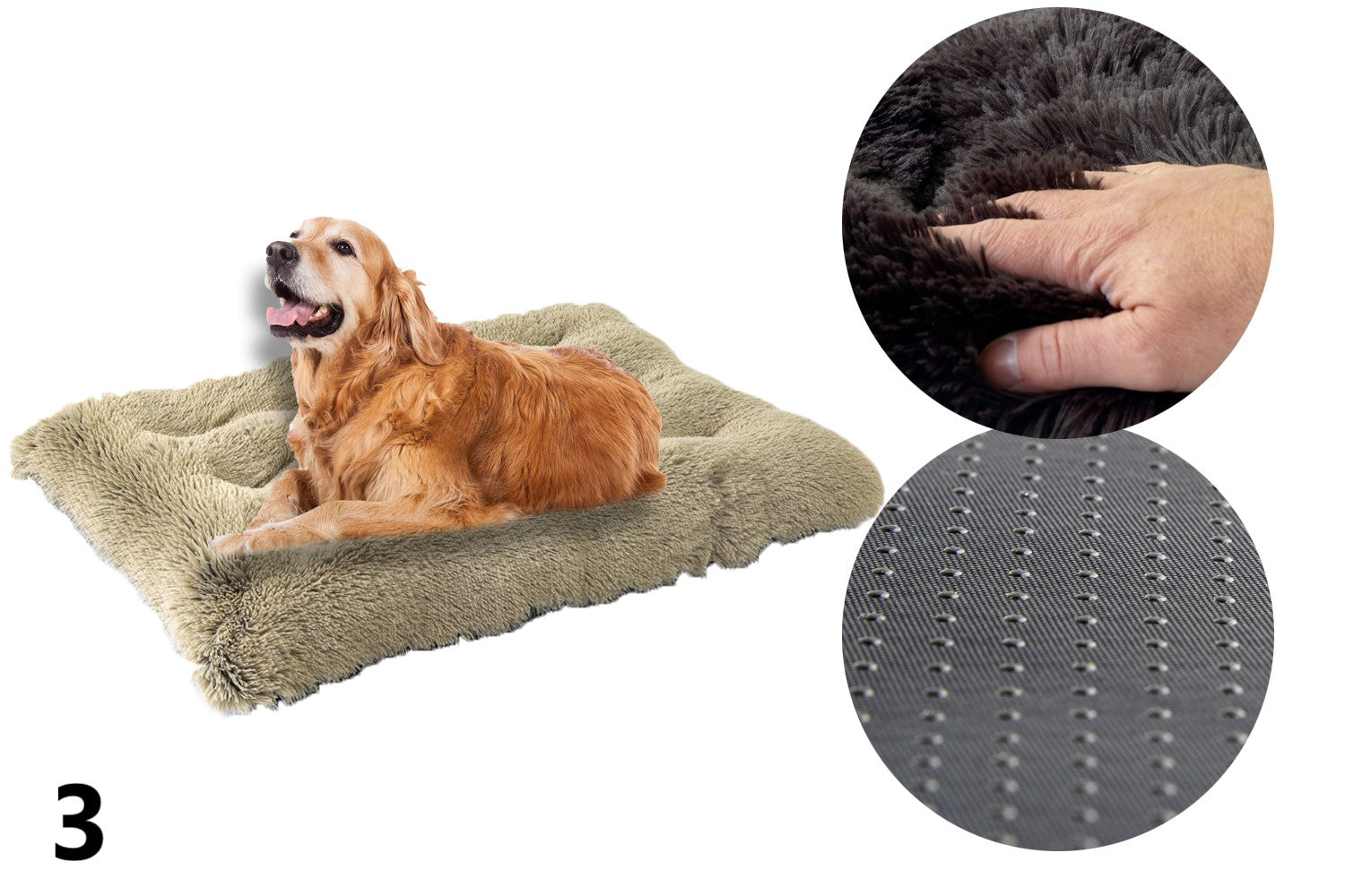 Bed Cushion for dog and cat SHAGGY soft and hairy 100x70 Grey Length 100 cm