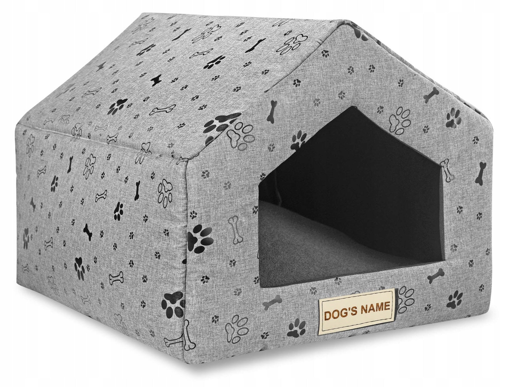 Bed Dog House Cat Booth Playpen for Dog Grey + Dog Name 50x40 cm Manufacturer code DOMEK50/40KOSCICZA