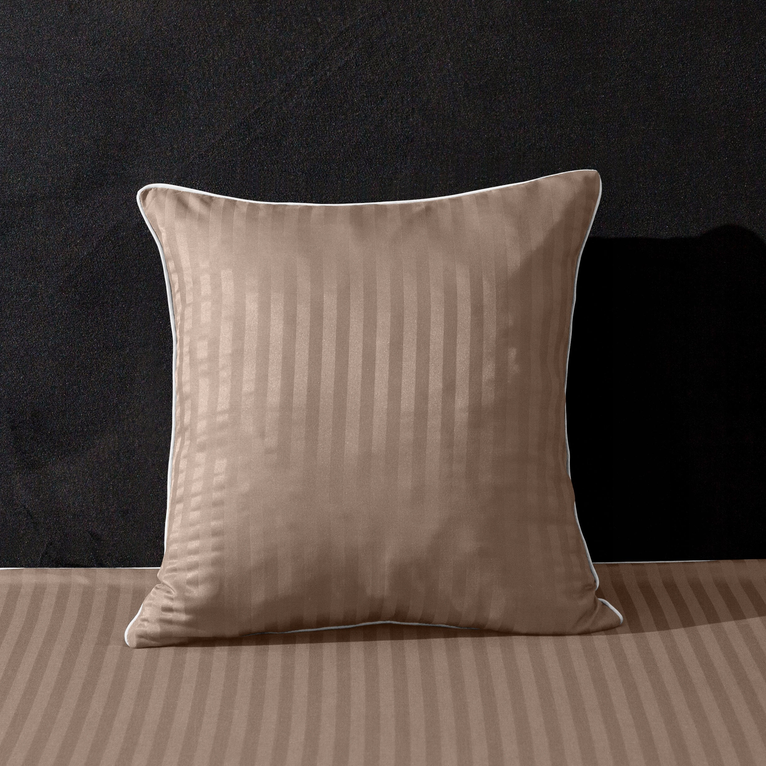 Bedding 140x200 Adamaszek in Belts 1 cm with Ribbon Brown Thick Luxury Quilt dimensions 140x200cm