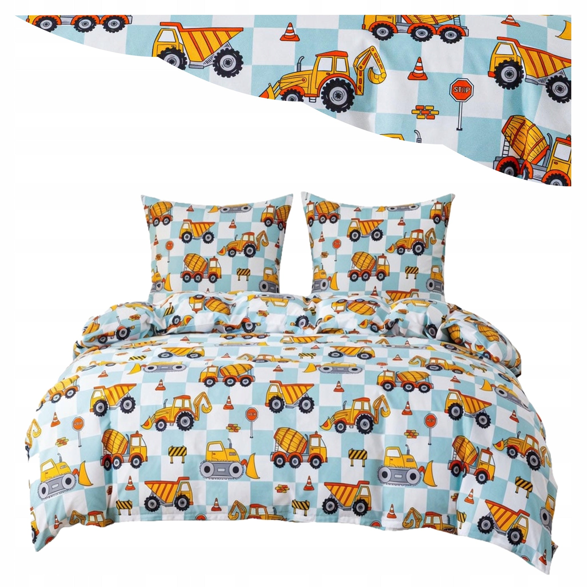 Bedding 140x200 Set 2-Piece 3D Children's Excavator Multiple Patterns