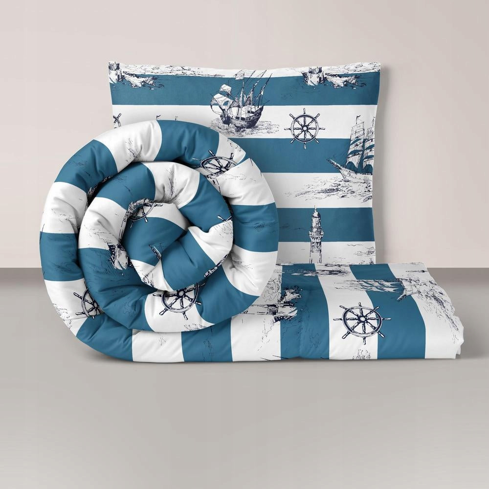 Bedding 140x200cm, 70x80cm, 140g/m2, cotton 100% : Navy Packaging status original