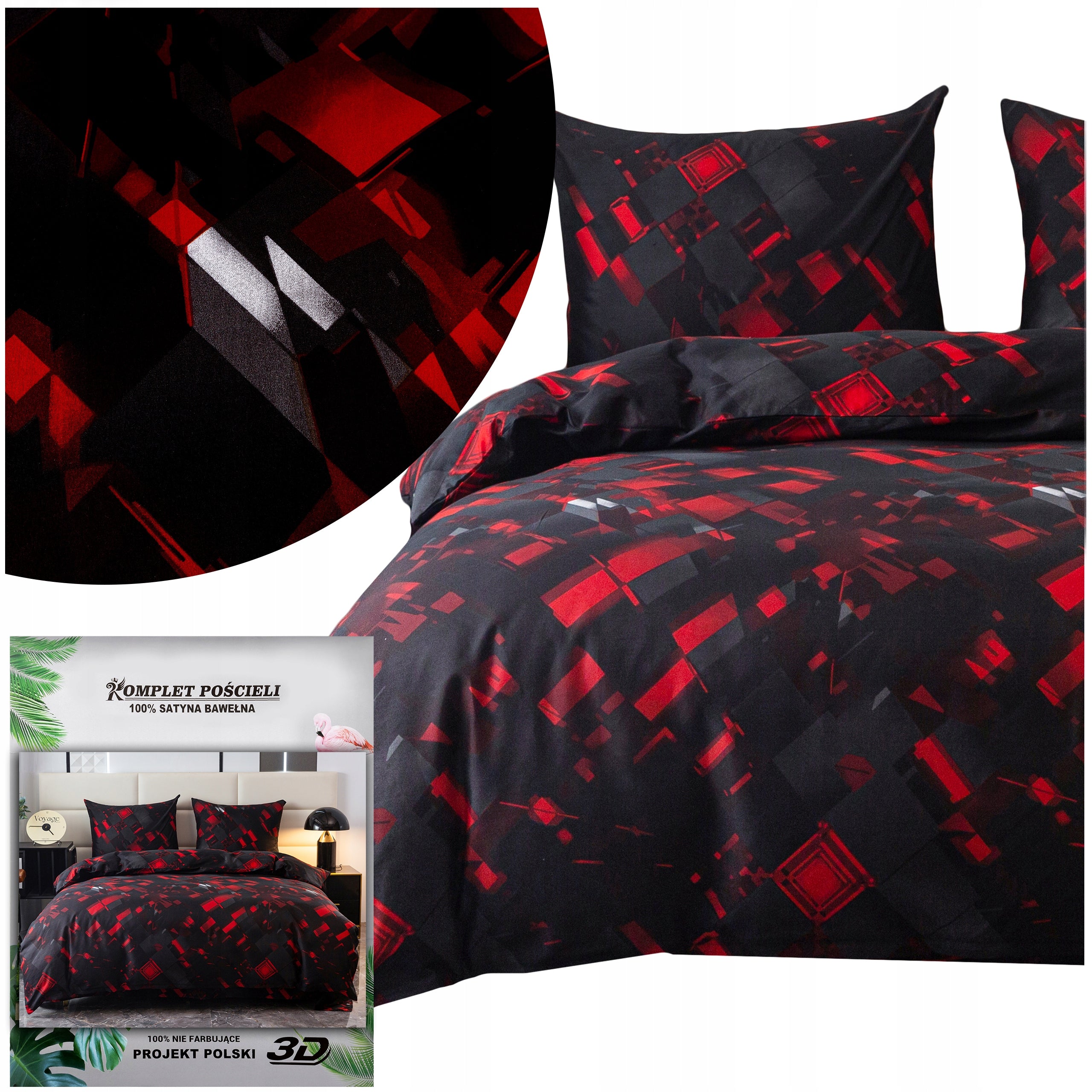 Bedding 160x200 + 2 pillowcases Cotton satin bedding set SELECTION