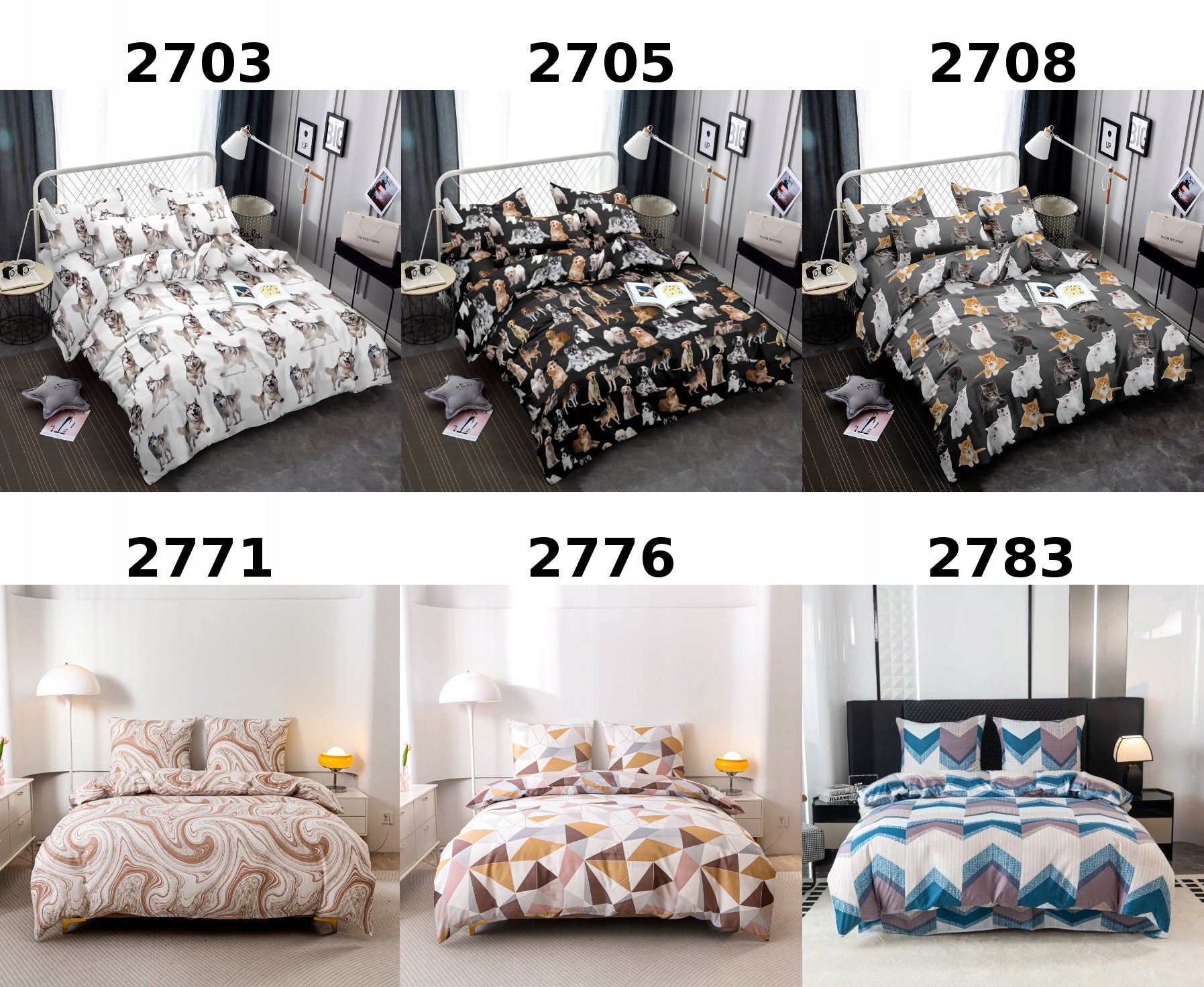 Bedding 160x200 Bedding Set 3-Piece 3D Beige Multiple Patterns Manufacturer code AML 160 3459