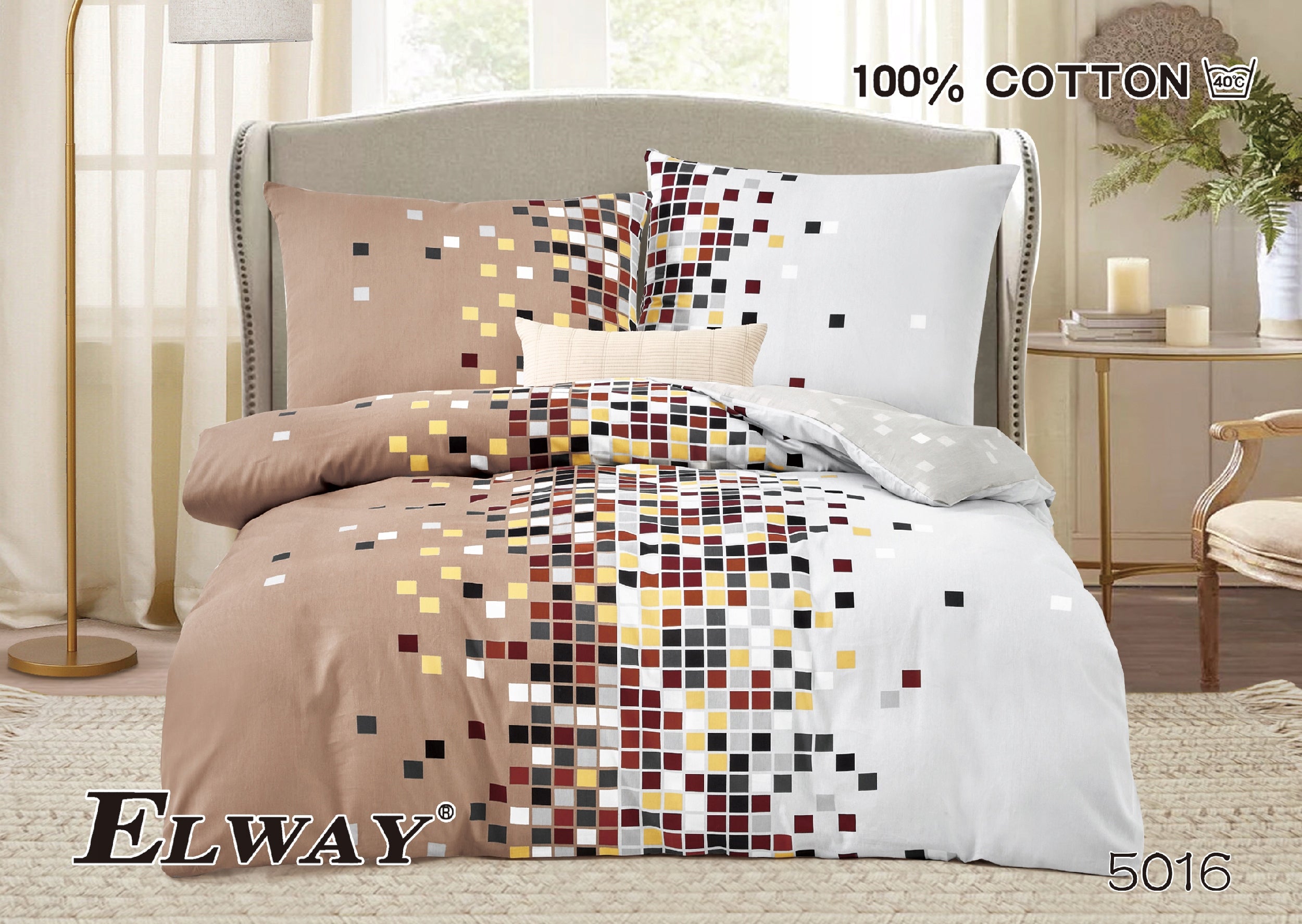 Bedding 160x200 ELWAY 100% Cotton NEW DESIGNS Color multicolor