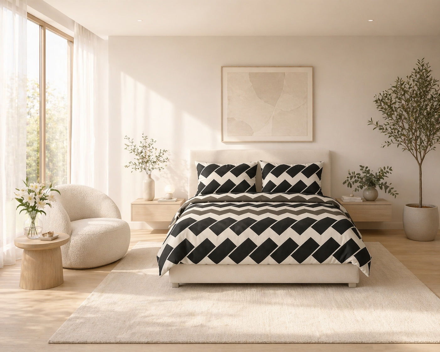 Bedding 160x200 Satin Cotton 100% Geometric 2x70x80 Castle Packaging status original