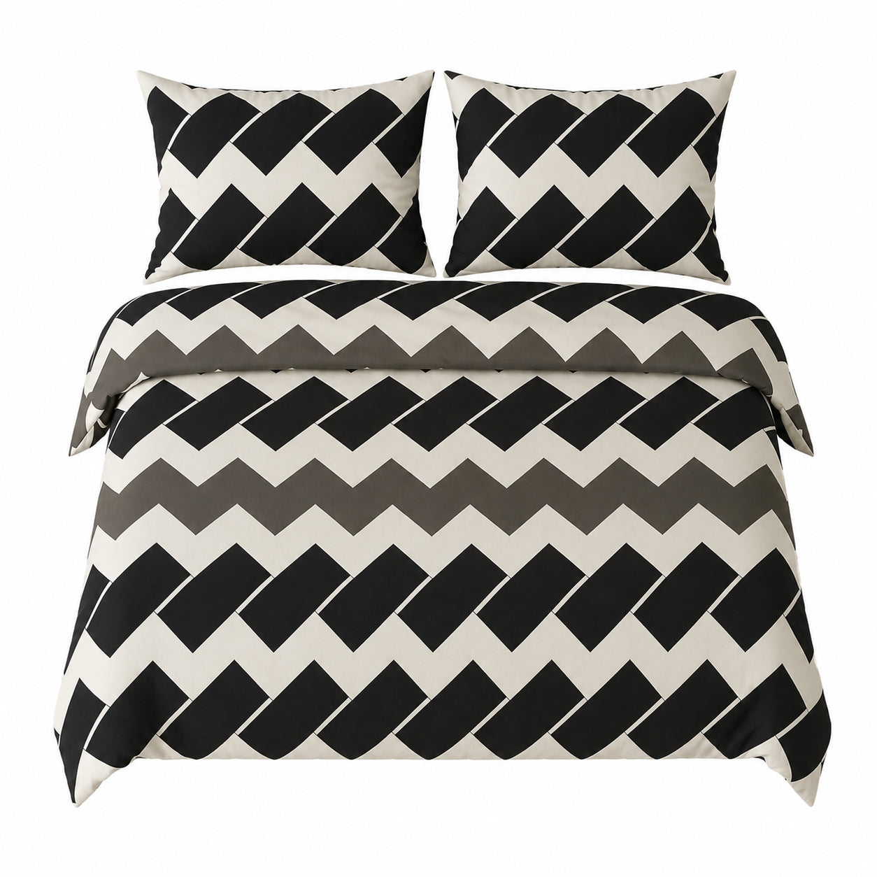 Bedding 160x200 Satin Cotton 100% Geometric 2x70x80 Castle