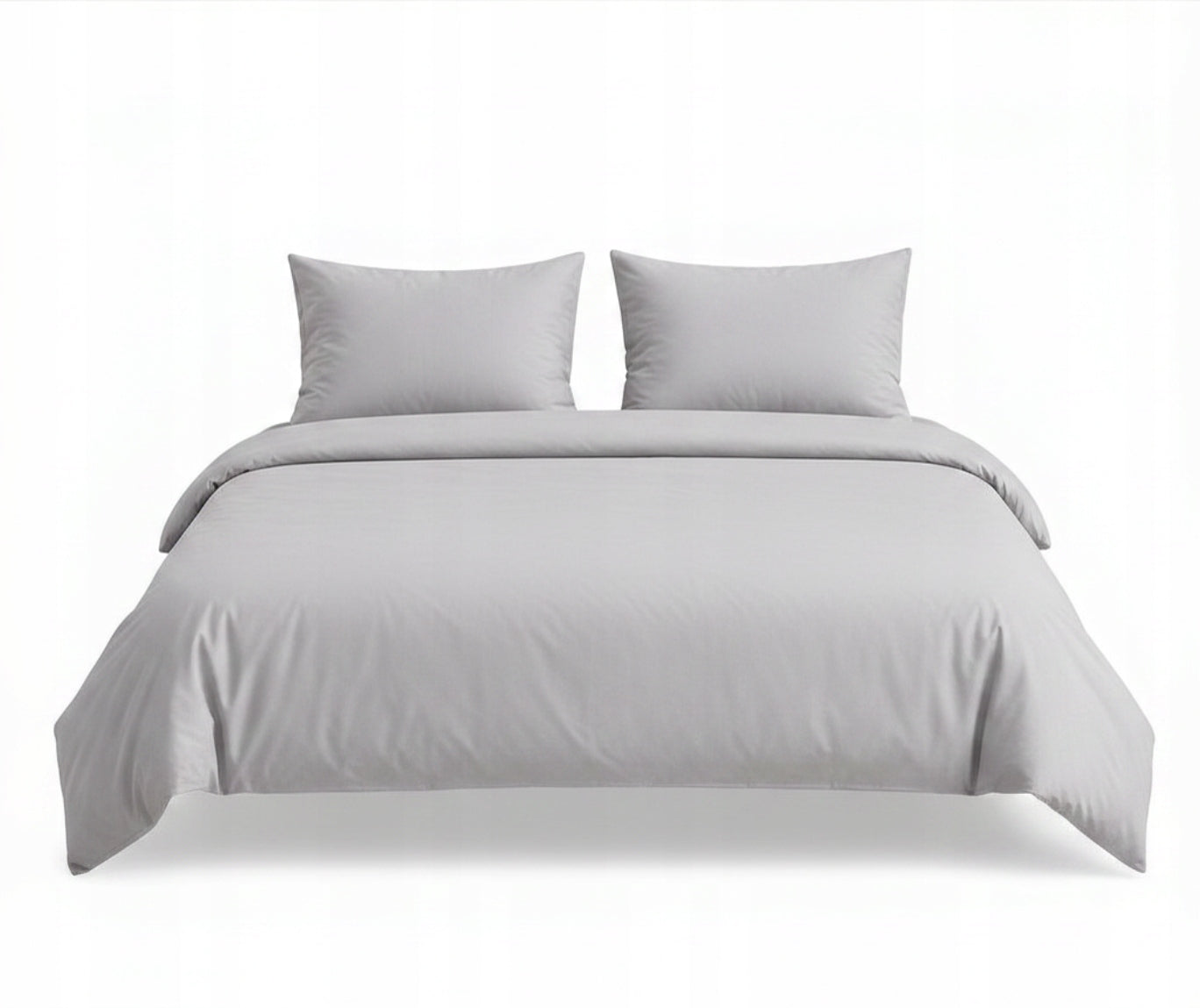 Bedding 160x200 Satin Cotton Light Grey 2x70x80 Luxury