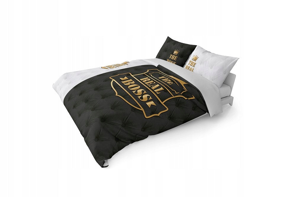 Bedding 160x200 The Boss and The Real Boss black grey light Holland Home Brand Detexpol