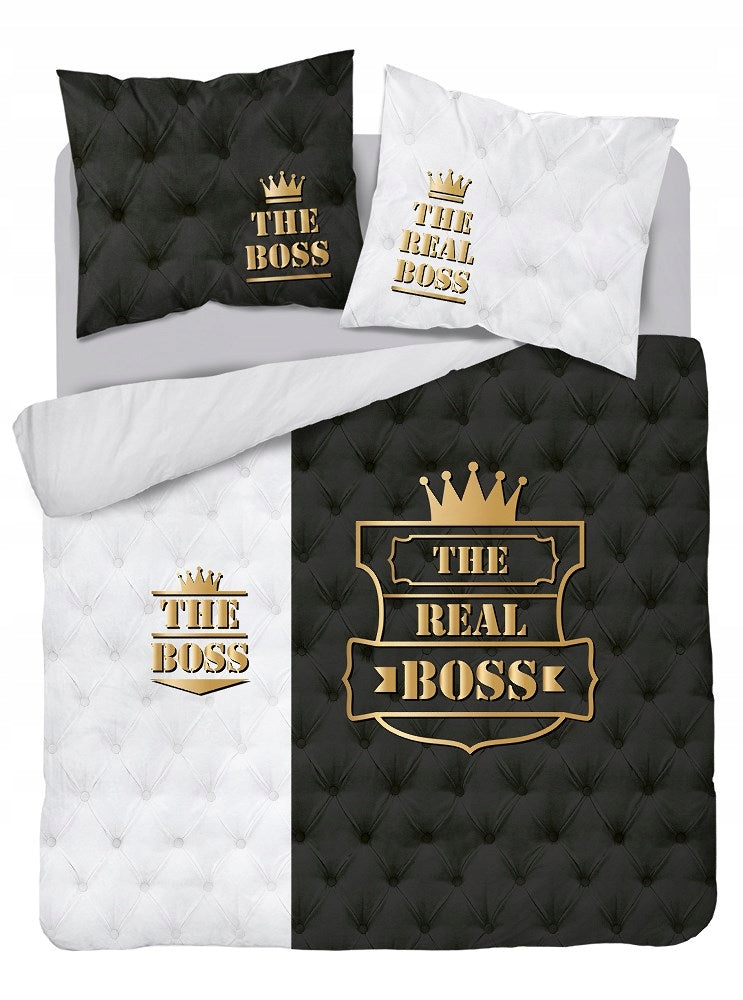 Bedding 160x200 The Boss and The Real Boss black grey light Holland Home