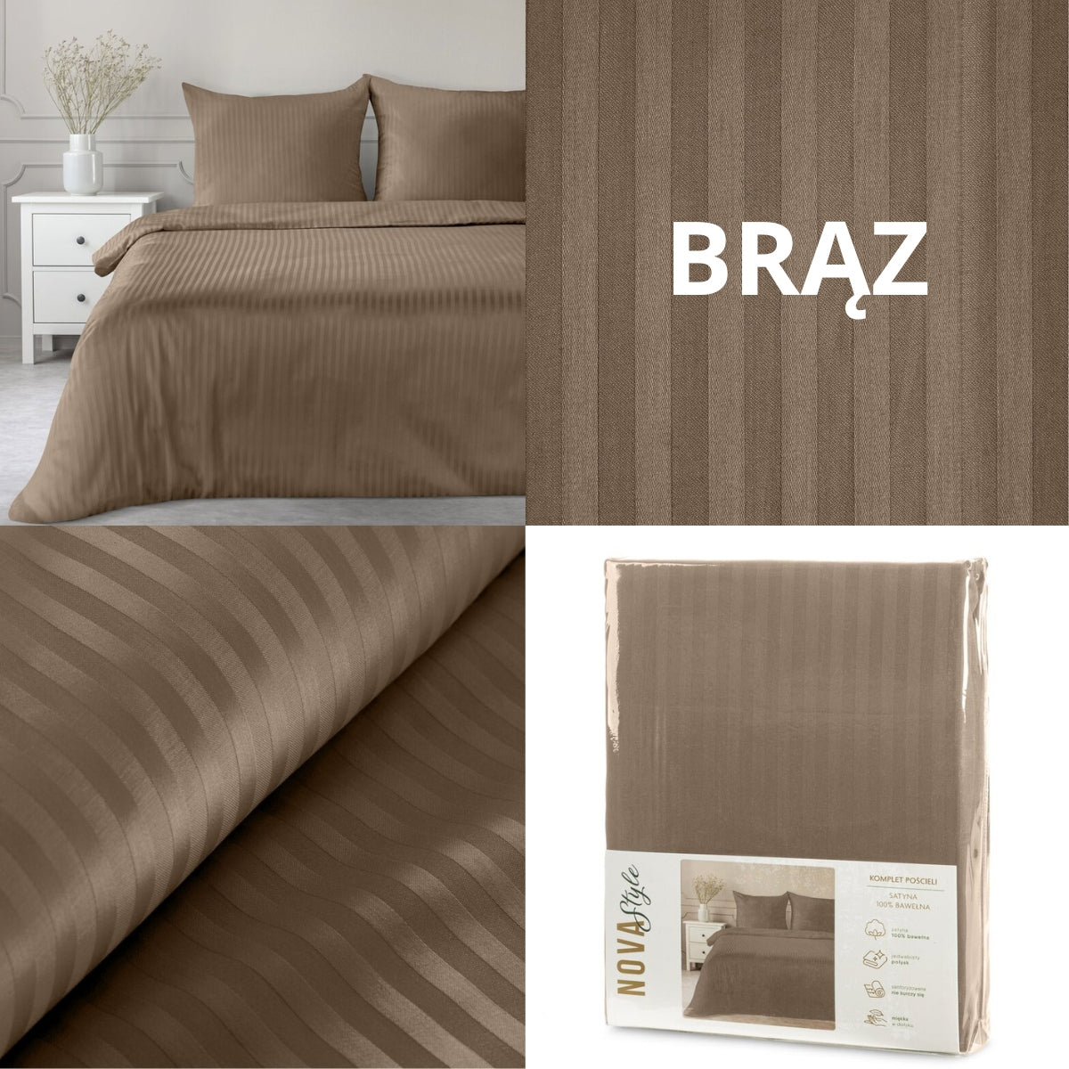 Bedding 160x200 cm as a gift set of 3 el elegant stripes Manufacturer code 452606
