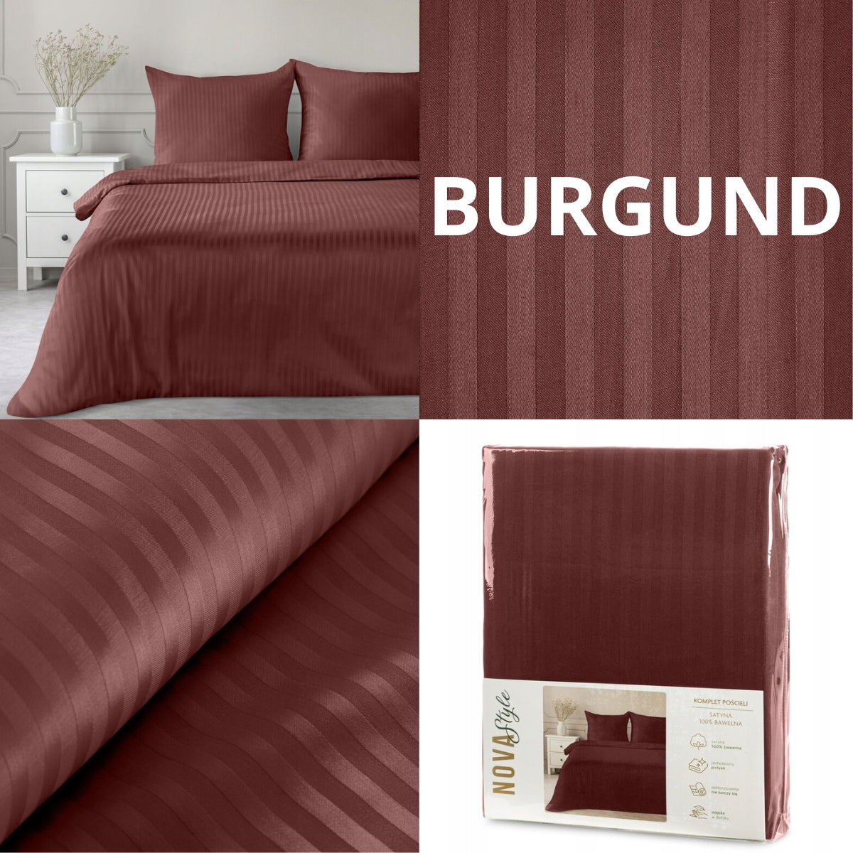 Bedding 160x200 cm as a gift set of 3 el elegant stripes Packaging status original