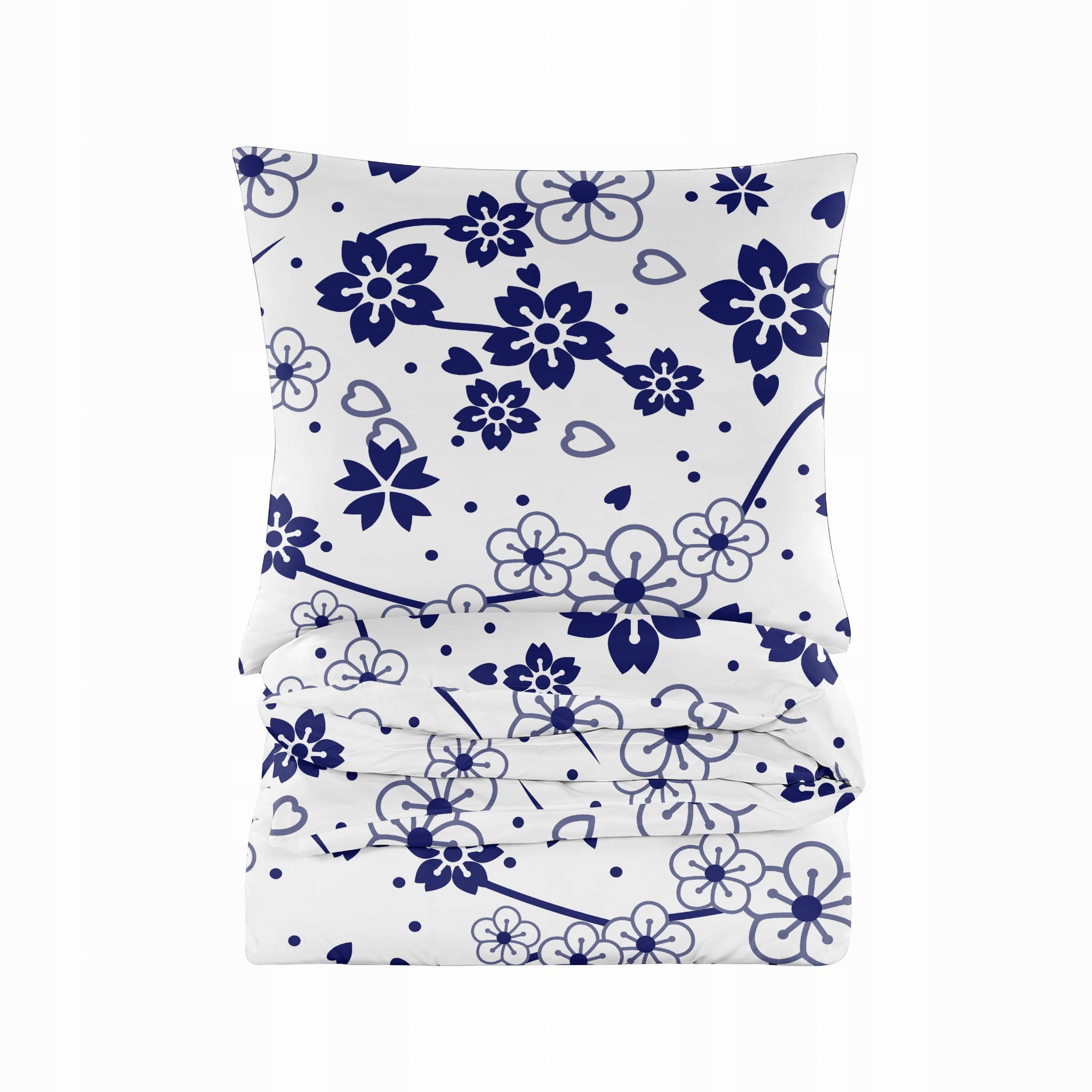 Bedding 200x200 +2 Pillowcases 70x80 Set of Double Bedding Flowers Blue