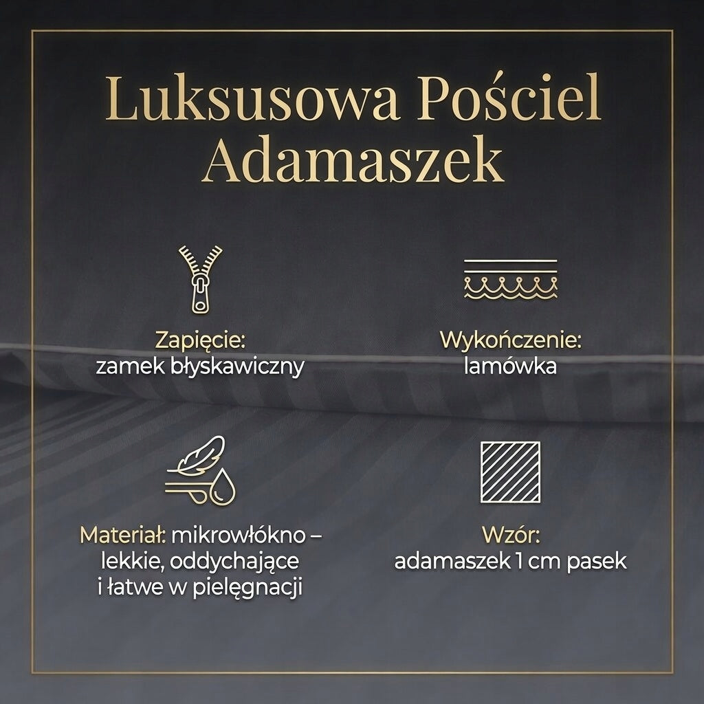 Bedding 200x220 Adamaszek in Belts 1 cm with Ribbon Brown Thick Luxury Packaging status original