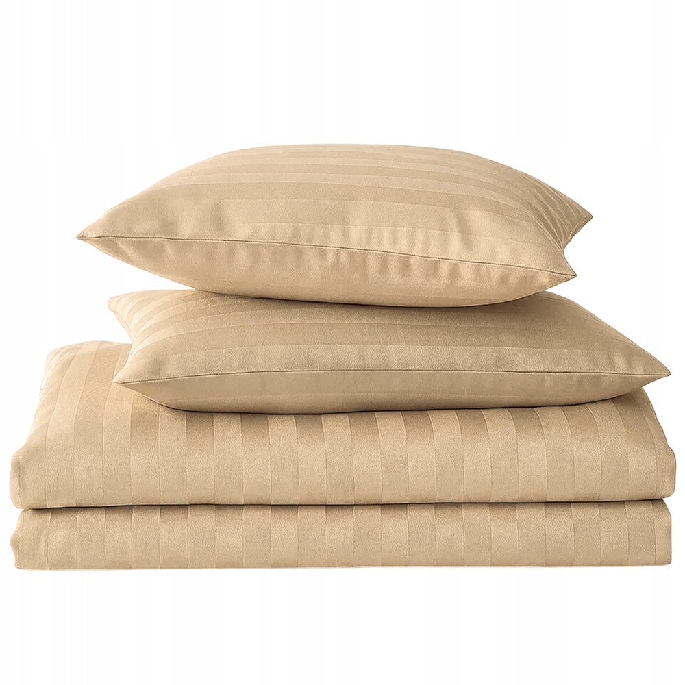 Bedding 200x220 striped damask hotel satin set beige