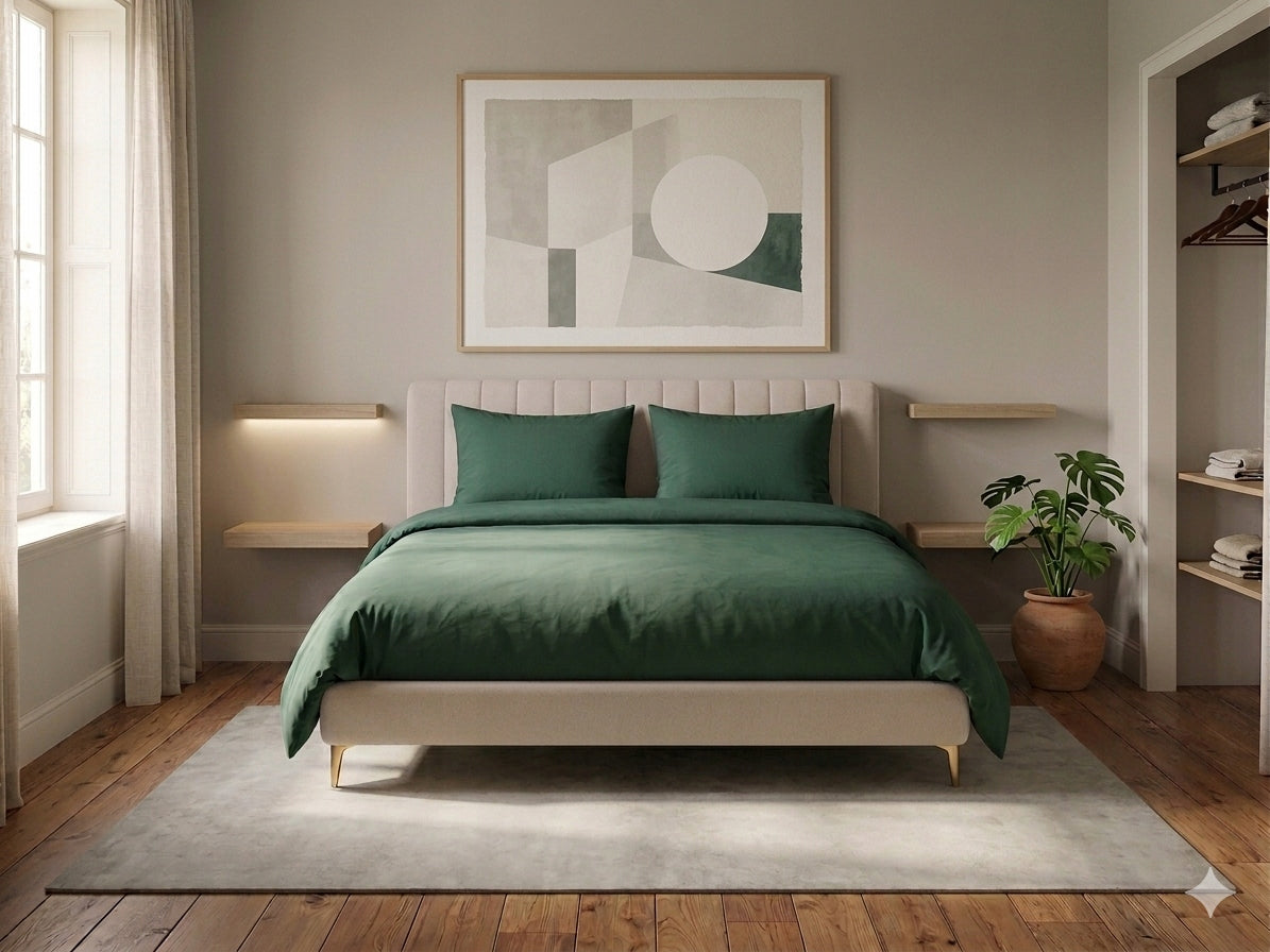 Bedding 220x200 Satin Cotton Green Bottle 2x70x80 Luxury Packaging status original