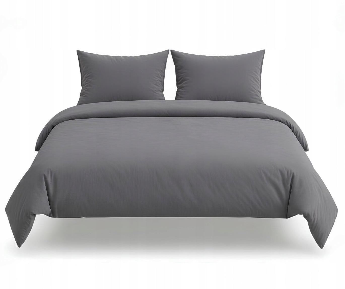Bedding 220x200 Satin Cotton Grey 2x70x80 Luxury