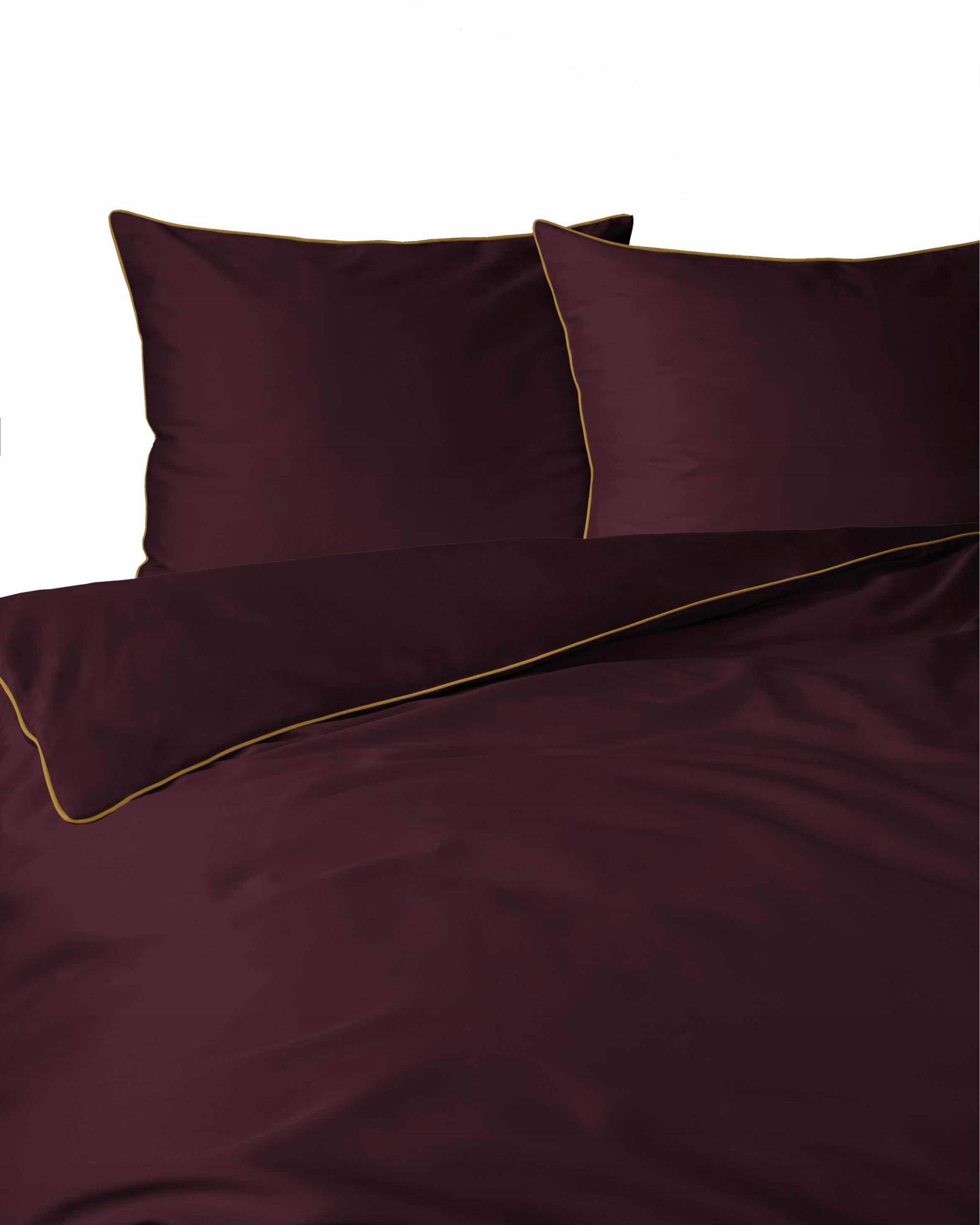 Bedding 220x200cm LUXURIOUS cotton satin MACOSATIN with piping - Bordo