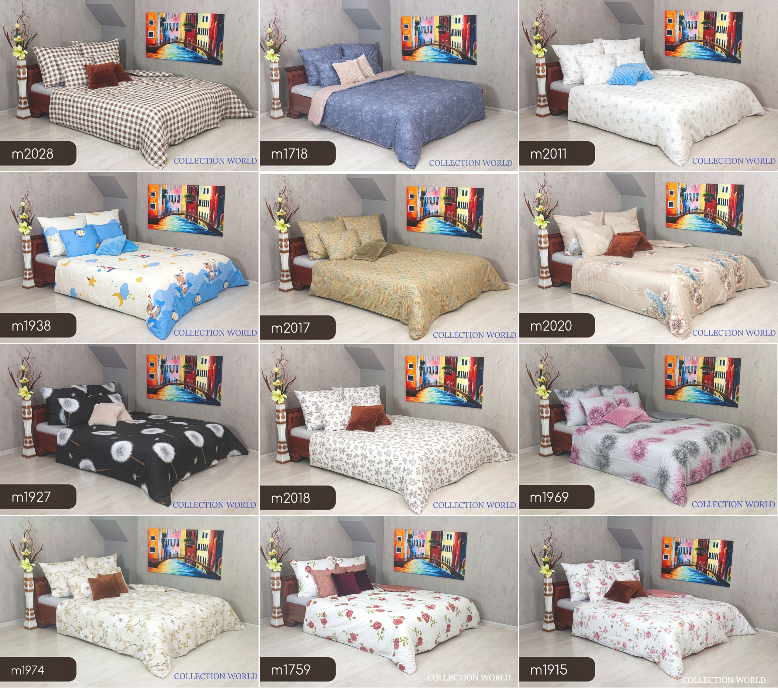 Bedding Collection World 160x200 Cotton Satin freebie Elway pillowcases Length of comforter cover 200 cm