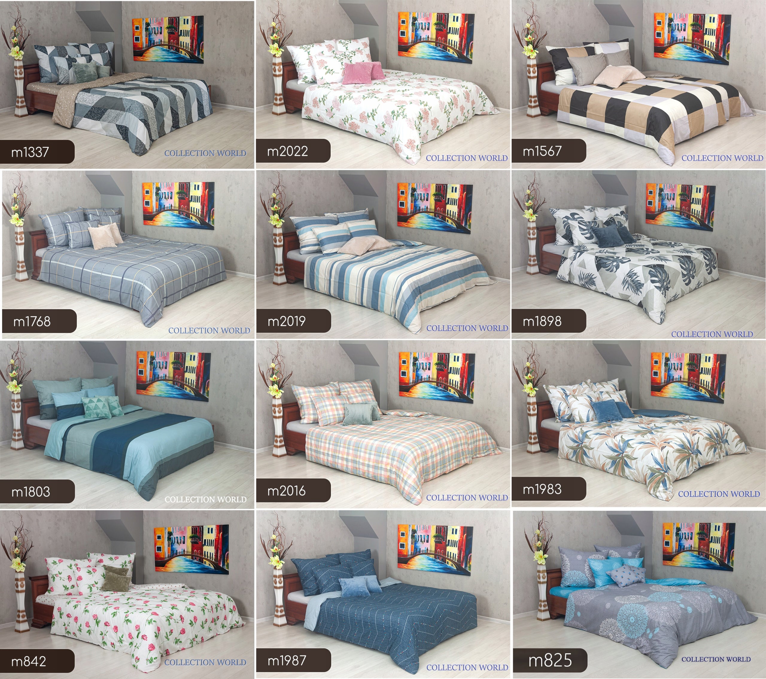 Bedding Collection World 200x220 Cotton Satin NEW DESIGNS freebie Elway Brand no brand