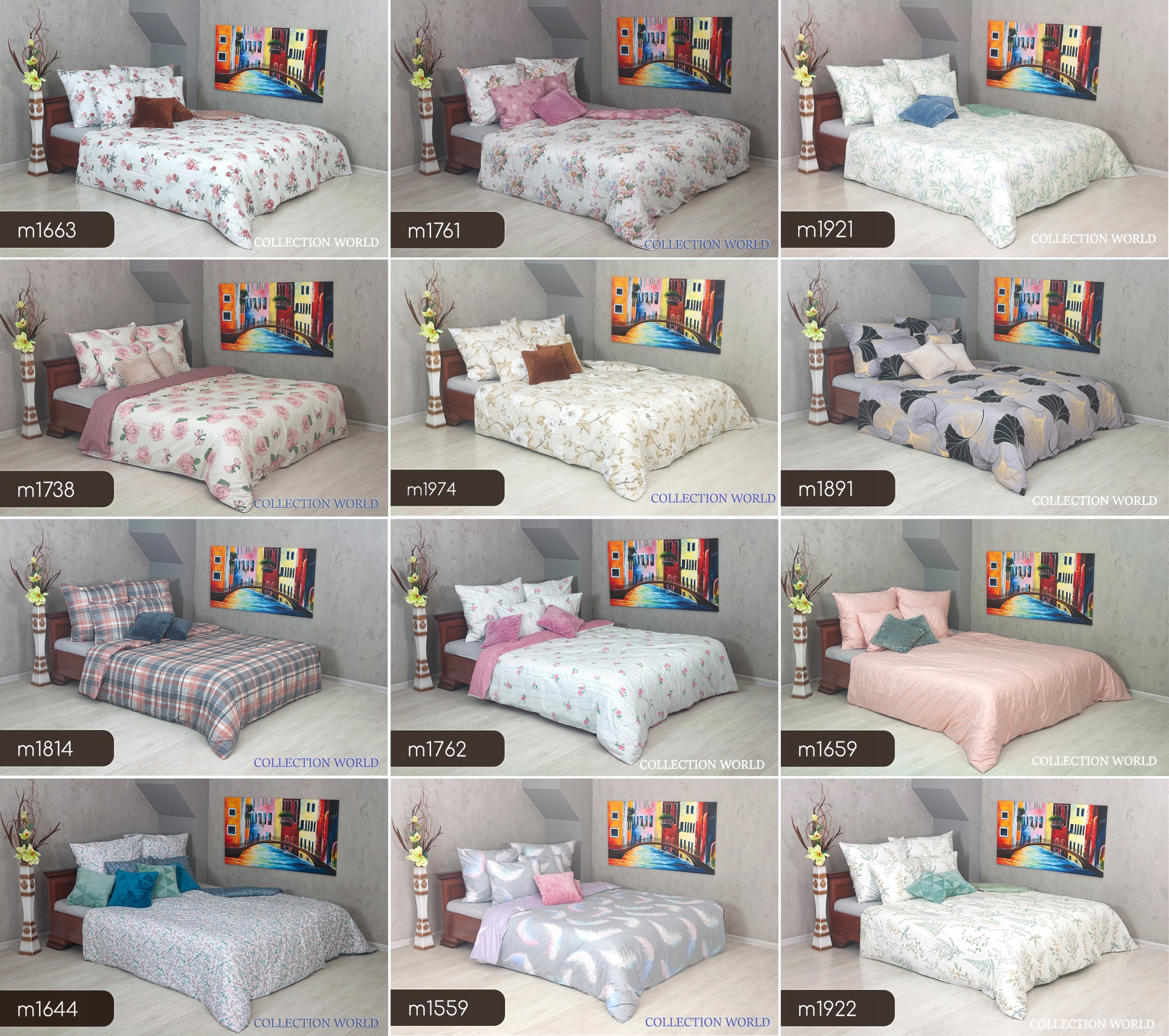 Bedding Collection World 200x220 Cotton Satin NEW DESIGNS freebie Elway Color multicolor