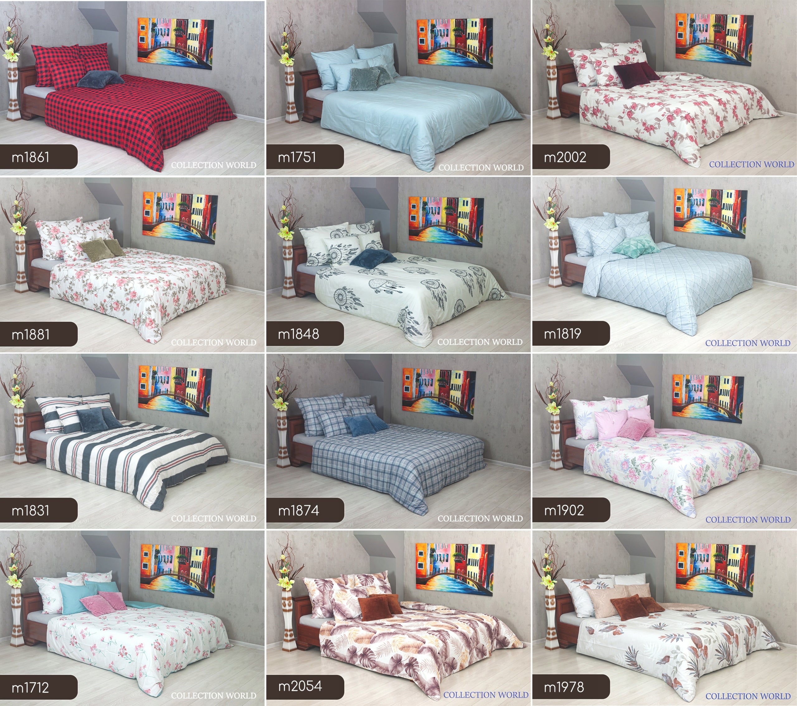 Bedding Collection World 200x220 Cotton Satin NEW DESIGNS freebie Elway Quilt dimensions 200x220cm