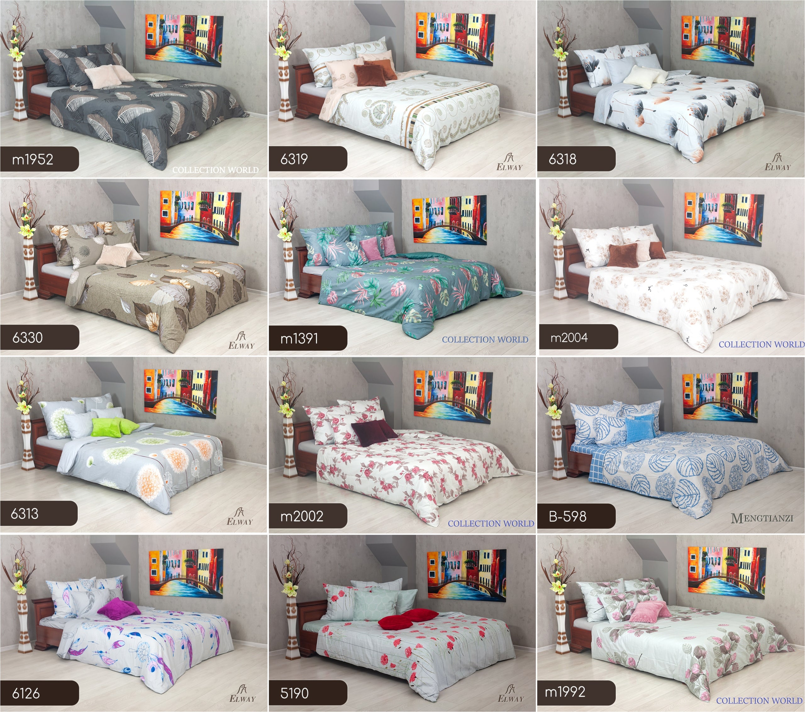 Bedding ELWAY 180x200 Cotton Satin NEW DESIGNS Brand Elway
