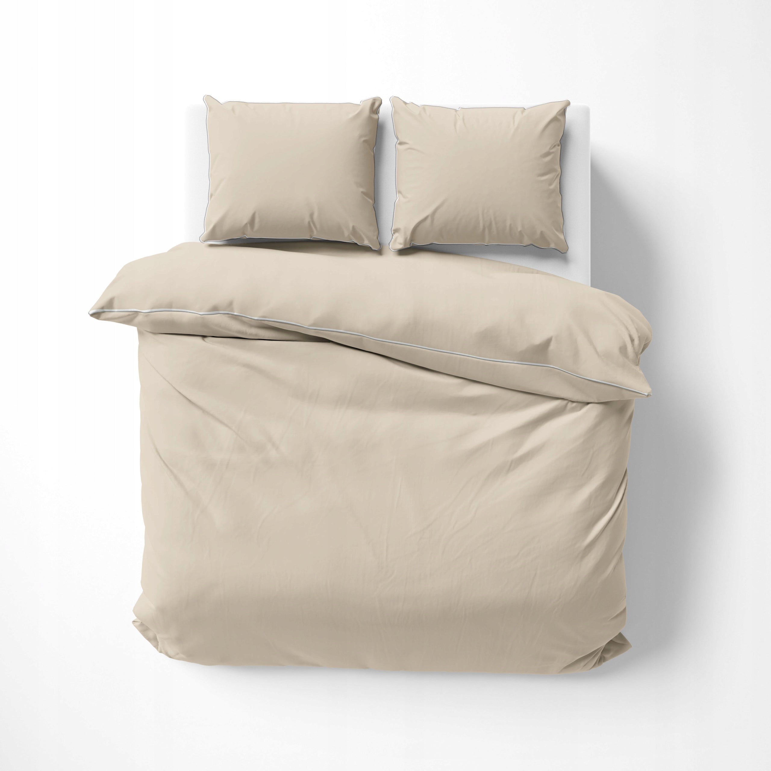 Bedding SMOOTH MACOSATIN quilt 220cmx200cm +2xcushion 70cmx80cm SAND