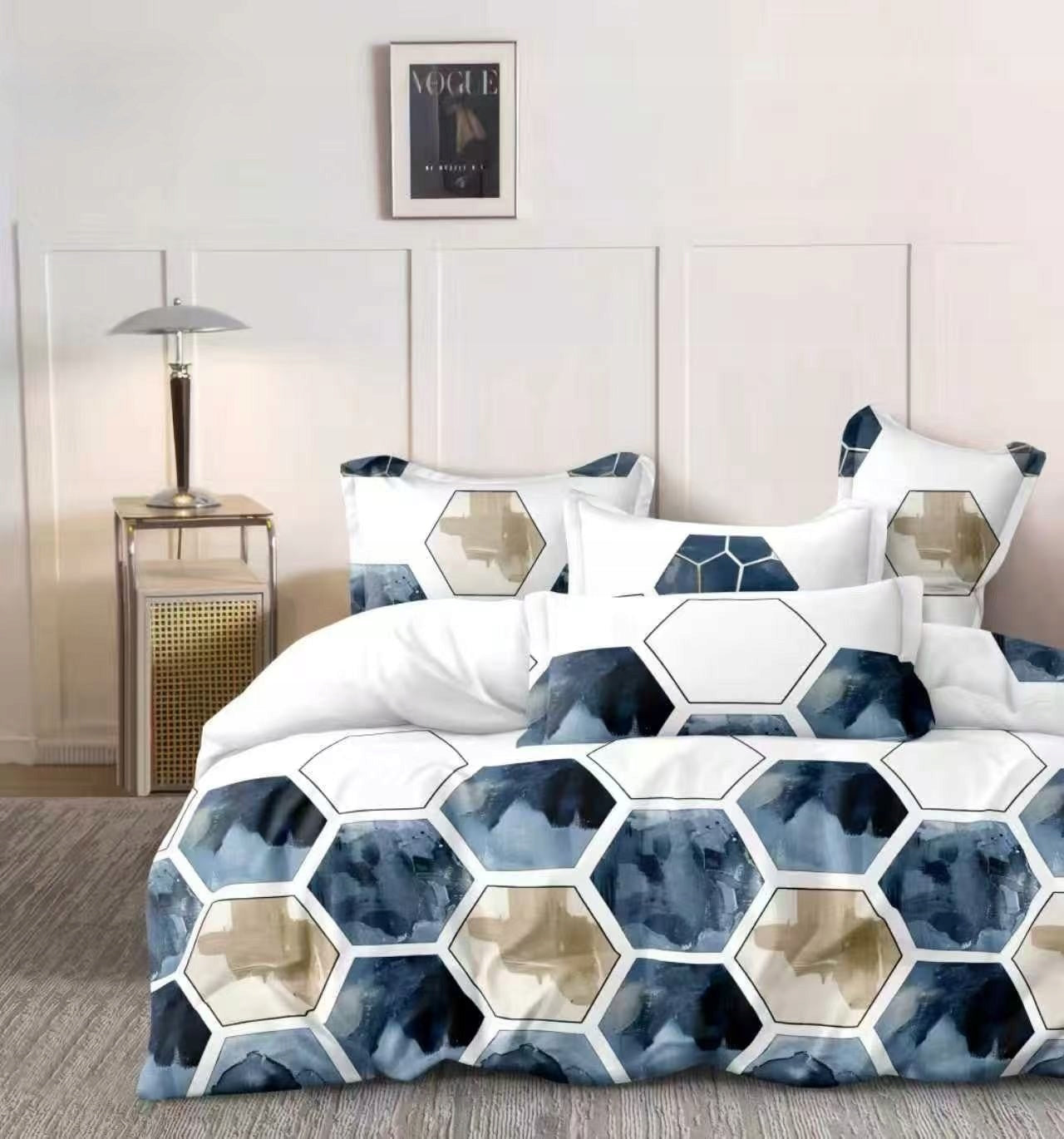 Bedding Set 200x220cm + 2 Pillowcases 70x80 Satin Cotton Various Designs Brand no brand