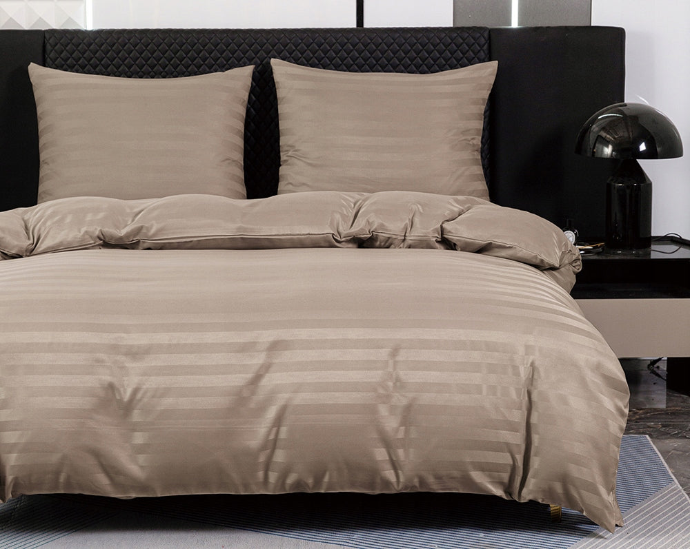 Bedding damask hotel striped 160x200 beige, cappuccino, beige Packaging status original