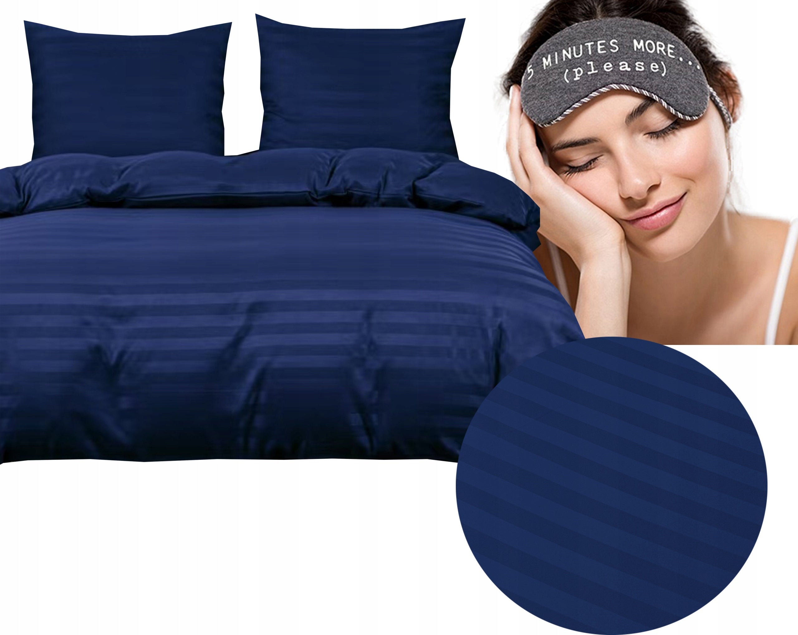 Bedding damask hotel striped 200x220 cobalt indigo navy blue
