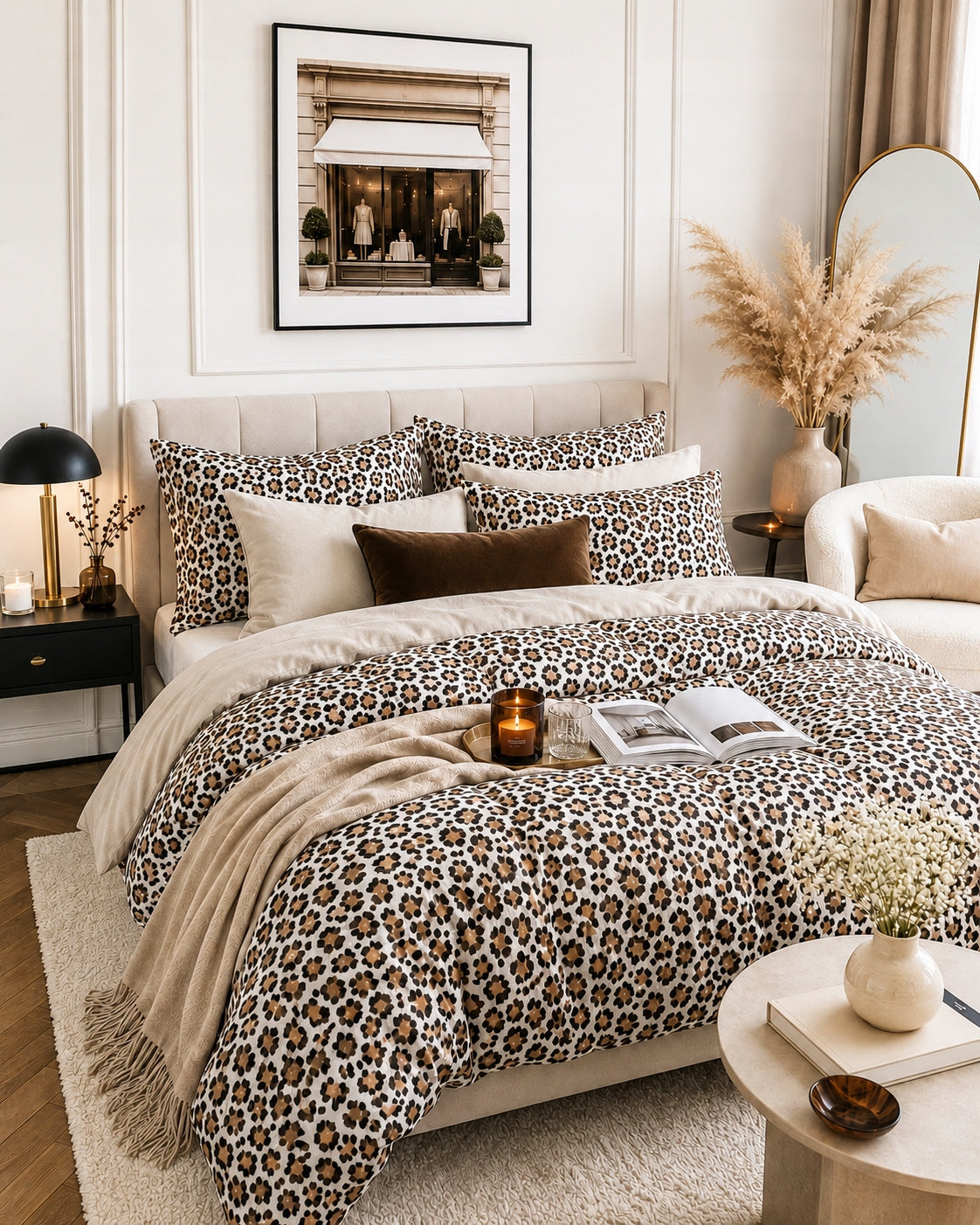 Bedding set 100% cotton Mengtianzi B-1676 leopard 200x220 3el