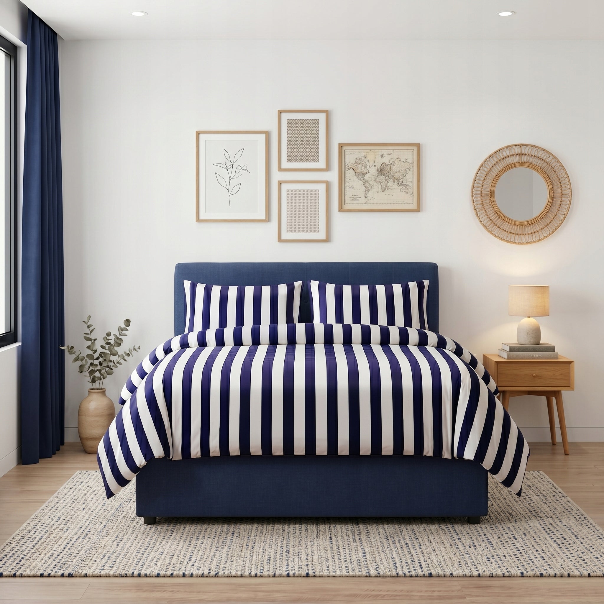 Bedding set 100% cotton NAVY LINE 160x200 + 2 pillowcases 70x80 Manufacturer code KOMPLET-POSCIEL-160-200-2P-PP05