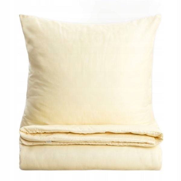 Bedding set 140x200 bedding AVELIA satin smooth yellow butter HOMLA