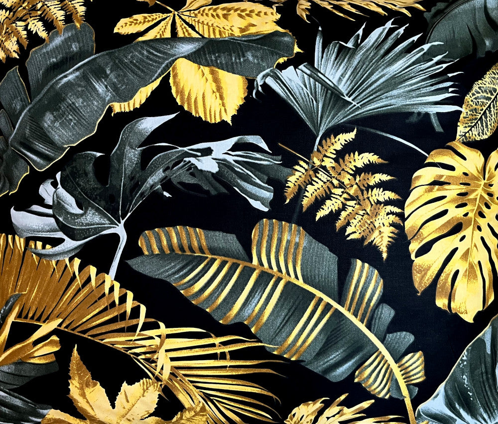 Bedding set 160x200 100% cotton leaves Manufacturer code POŚCIEL BAWEŁNA 160/200 MONSTERA CZARNO ZŁOTE