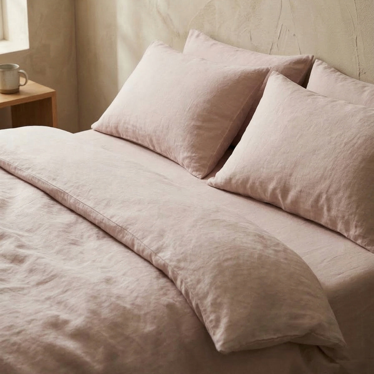 Bedding set 160x200 bedding AVELIA satin smooth beige boho HOMLA Quilt dimensions 160x200cm