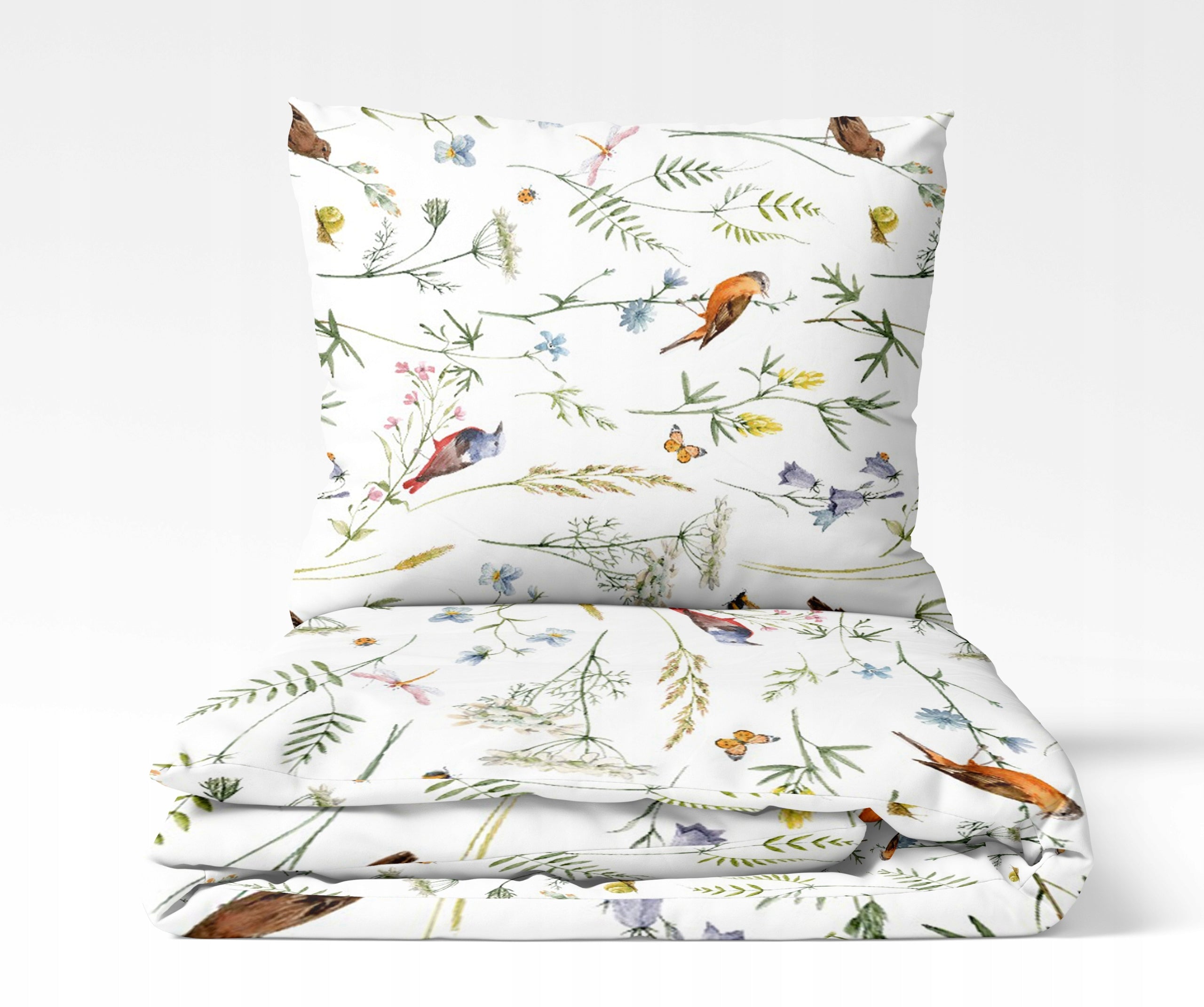 Bedding set 160x200 cm Cotton patterns double-sided birds