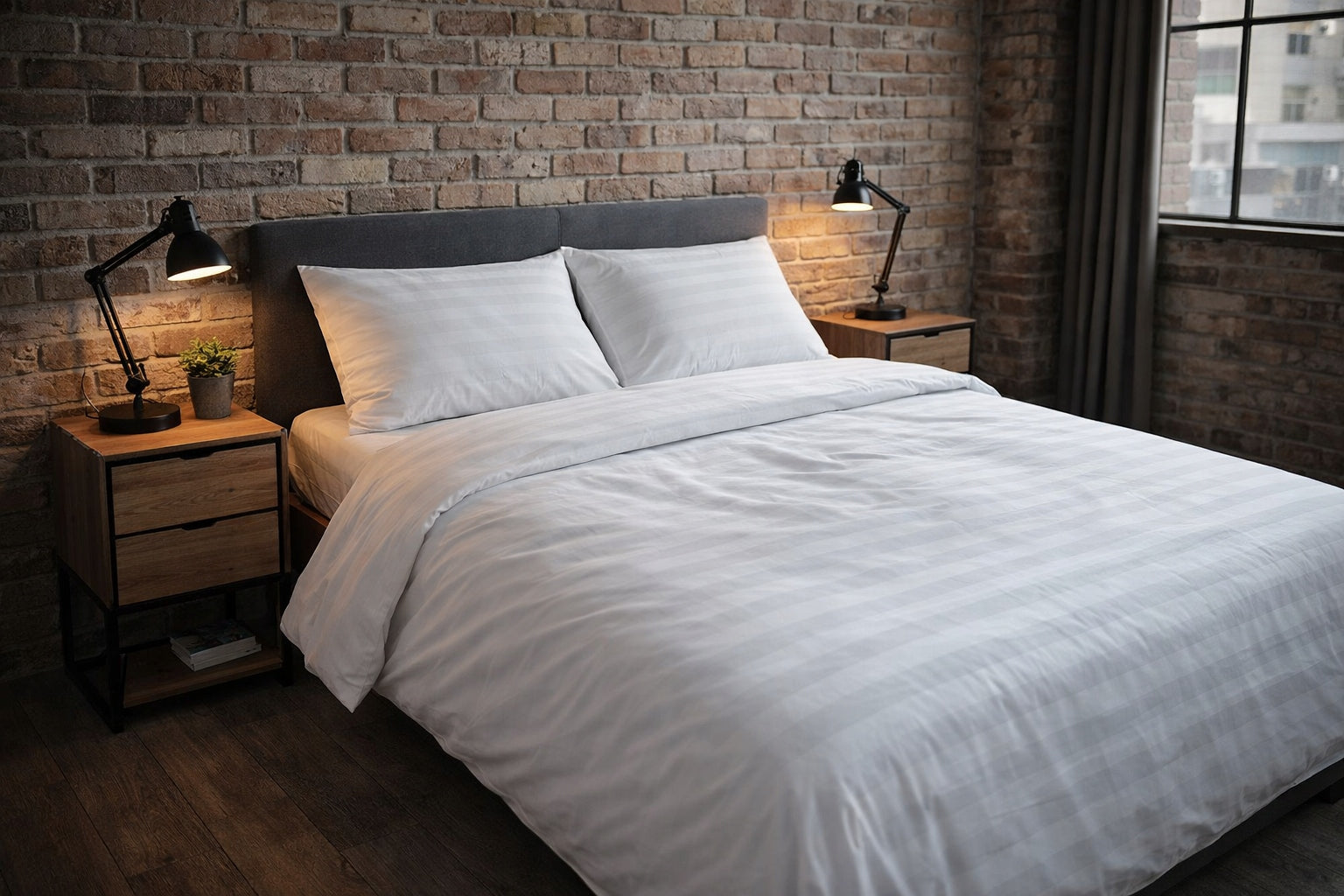 Bedding set 200×220 cm 4-piece cotton satin + sheet Brand no brand