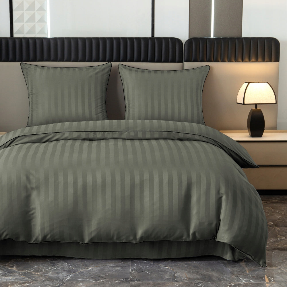Bedding set 220x200 Grey Adamaszek Belts with Ribbon Elegant Packaging status original