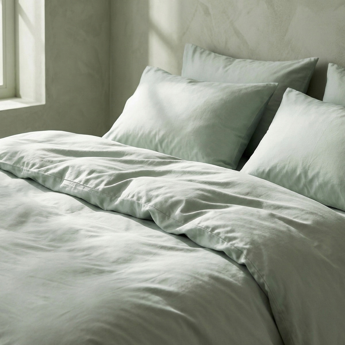 Bedding set 220x200 bedding AVELIA satin smooth pistachio HOMLA Packaging status original