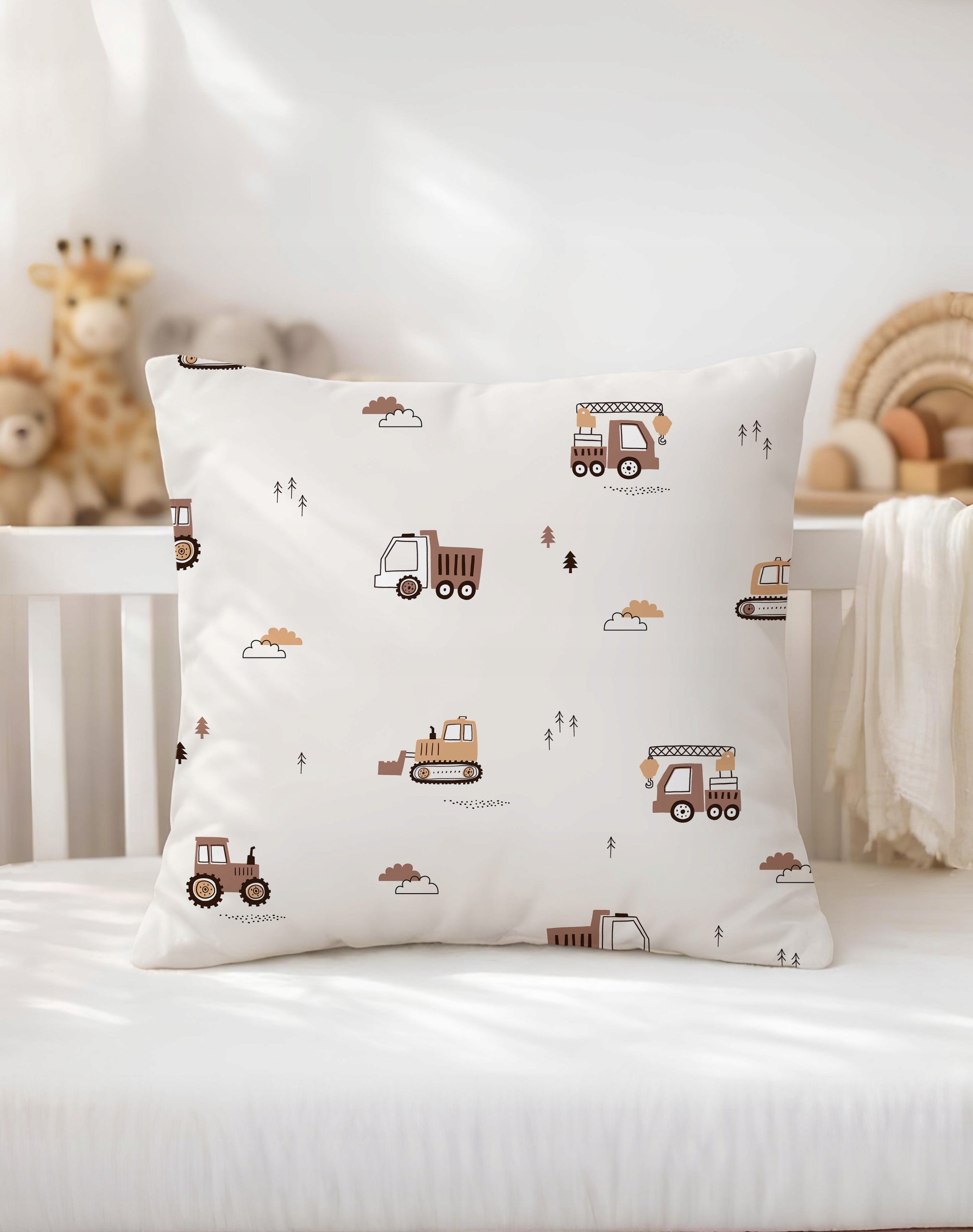 Bedding set Cotton 140x200 Pattern: Excavators beige Length of comforter cover 200 cm