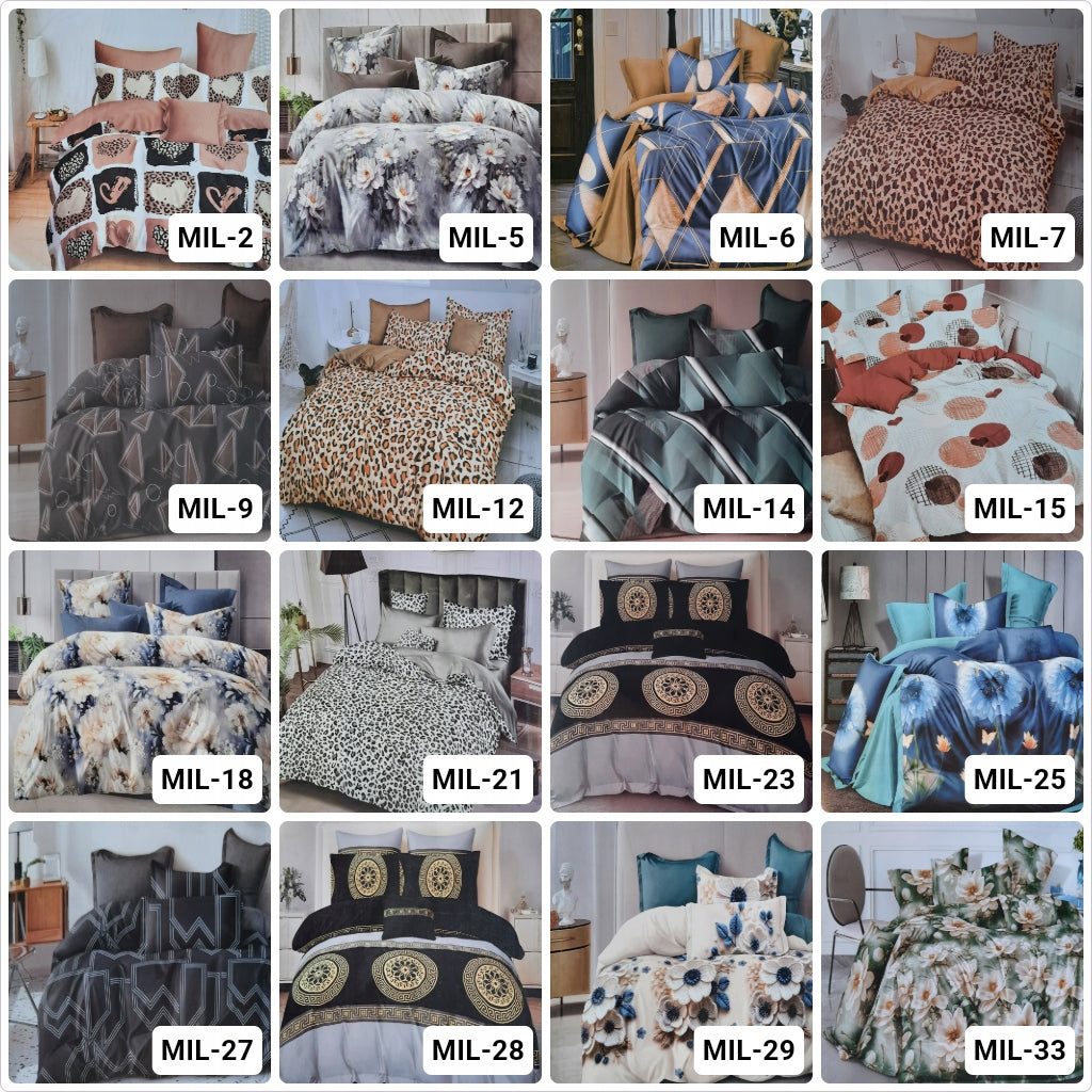 Bedding set satin cotton 200x220 3-piece different designs Brand Decor